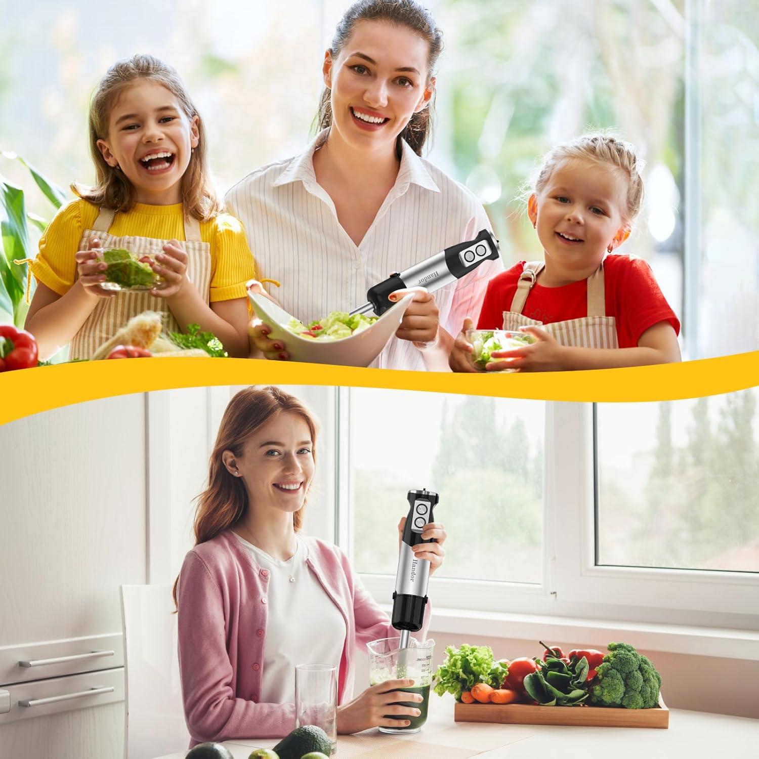 Batidora de Mano Danett 1000W 6-en-1 con Accesorios