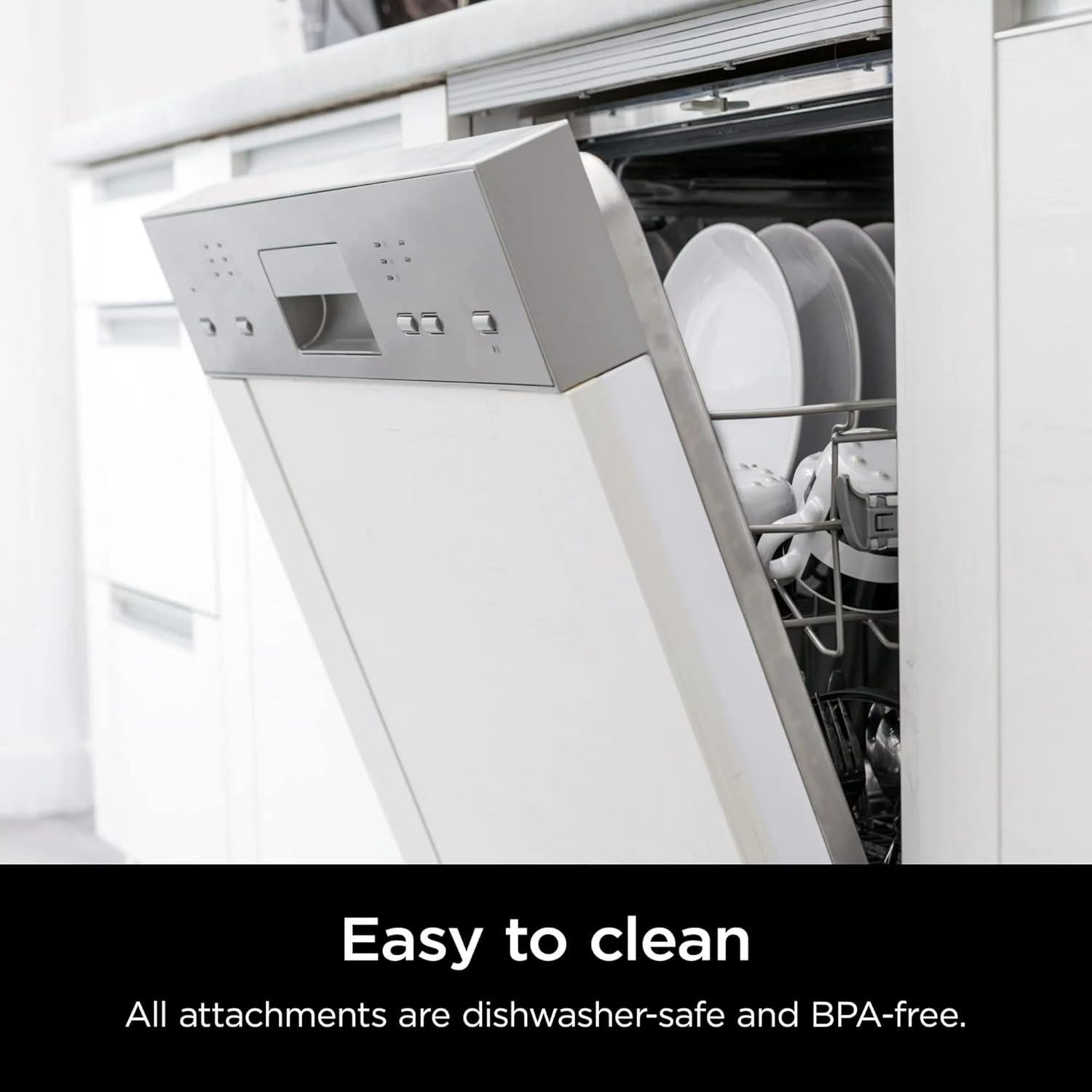 Ninja CI100 Foodi Power Mixer System, 750-Peak-Watt Immersion Blender and Hand Mixer, EasyGlide Beaters, Whisk, Black (Renewed)