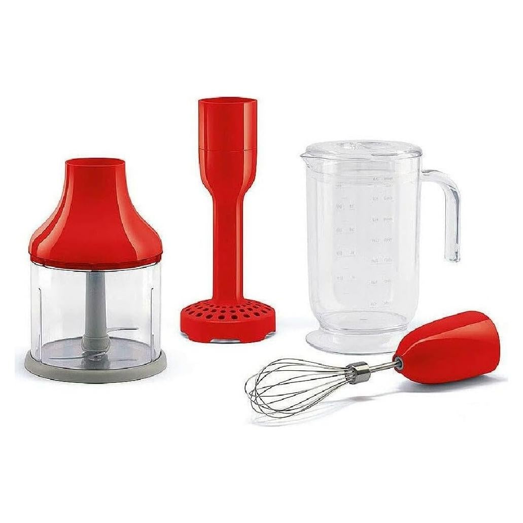 Batidora de Mano Smeg Retro Roja HBF01 con Accesorios