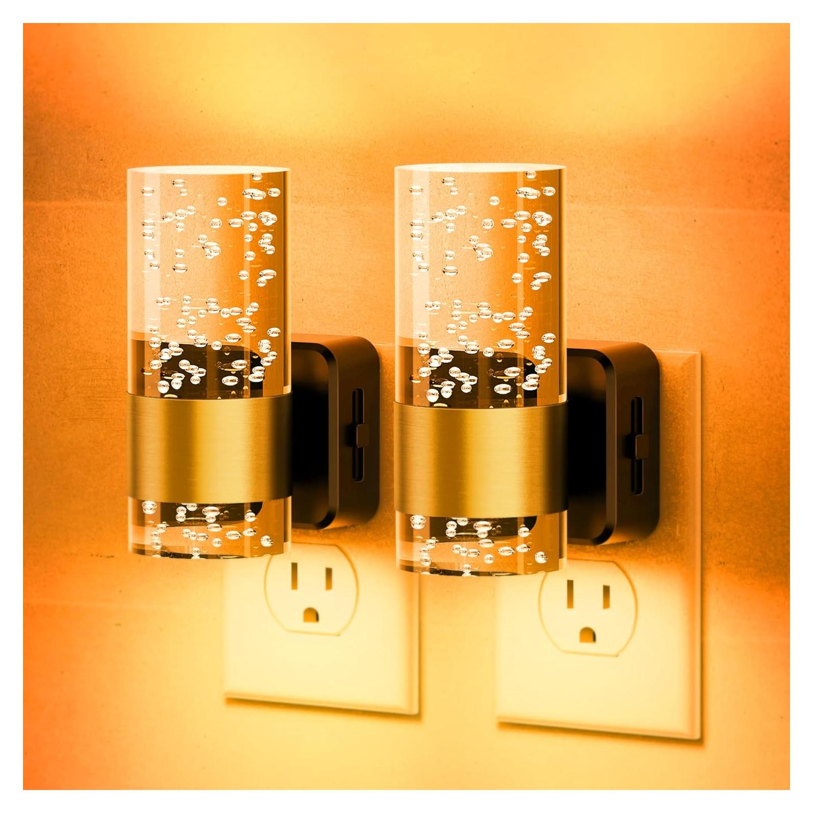 Luz Nocturna LED JandCase 2 Paquete Regulable Ámbar