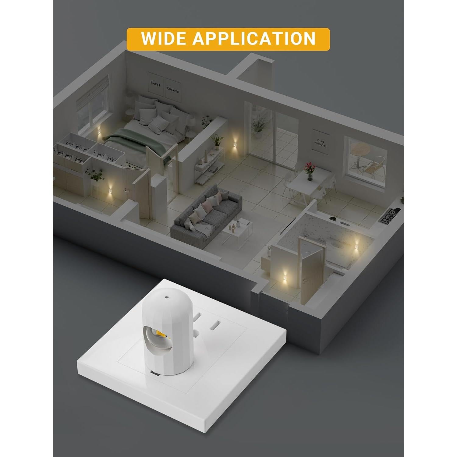 Paquete de 6 luces nocturnas LED GEPLAD 3000K enchufables