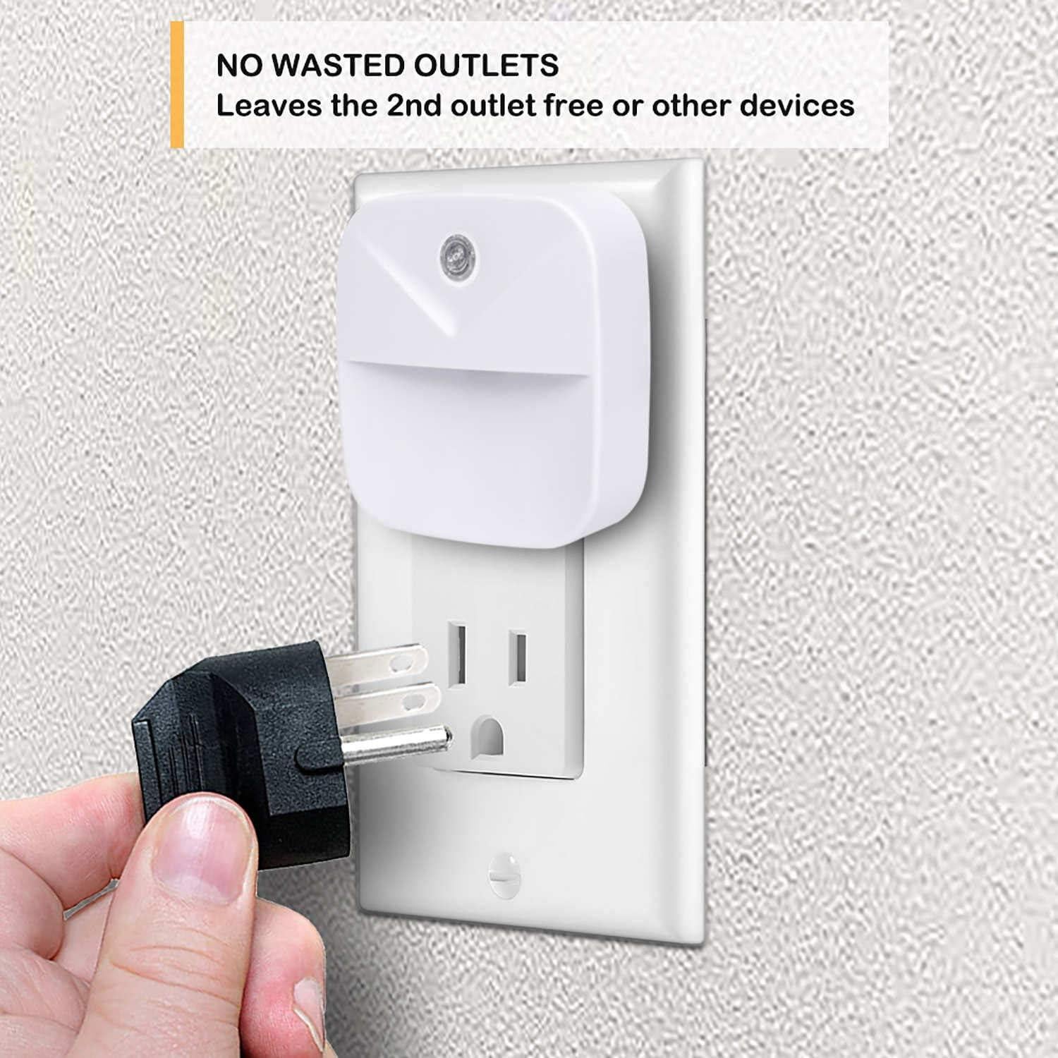 Luz Nocturna LED Uigos, Sensor Crepúsculo, Paquete de 6