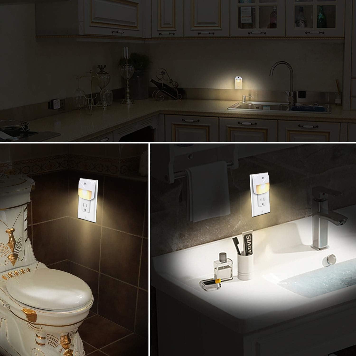 Luz Nocturna LED Uigos, Sensor Crepúsculo, Paquete de 6