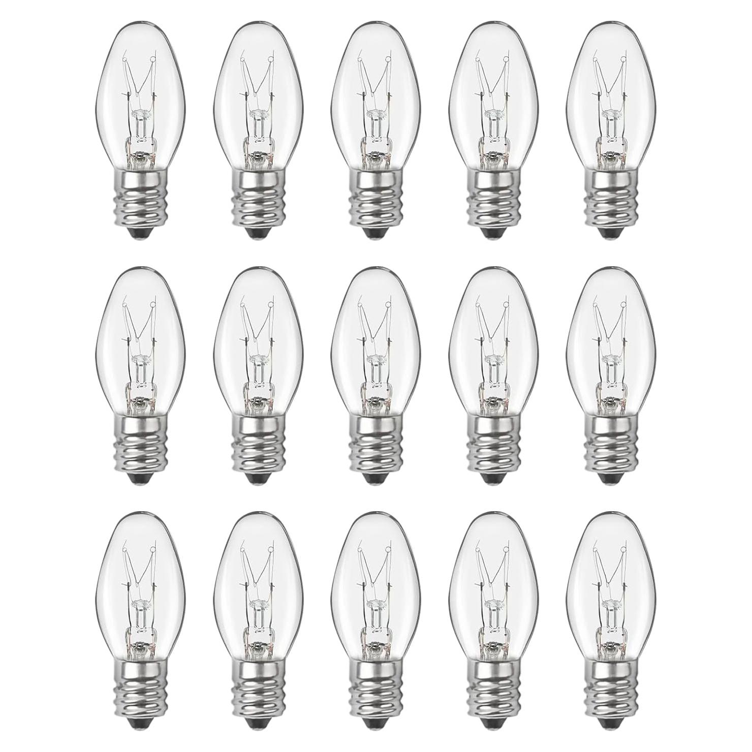 Bombillas E12 7W Incandescentes Regulables 15 Piezas