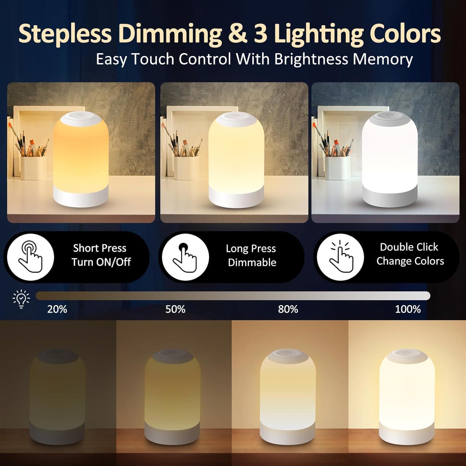 Lámpara de Noche G Keni Touch Recargable LED 10x10cm