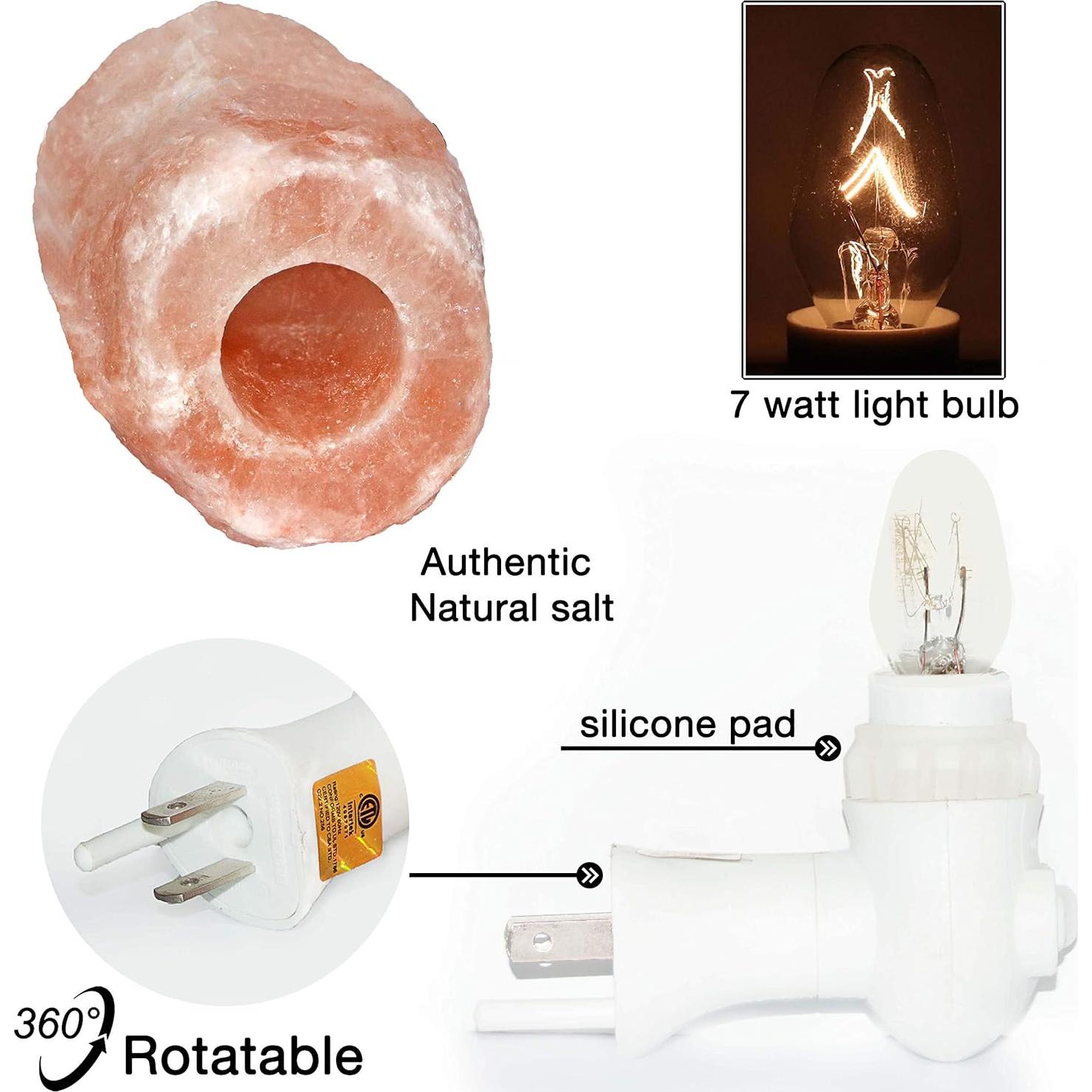 Lámpara de Sal del Himalaya Rosa Spantik - Hecha a Mano, 19.5x15.3cm