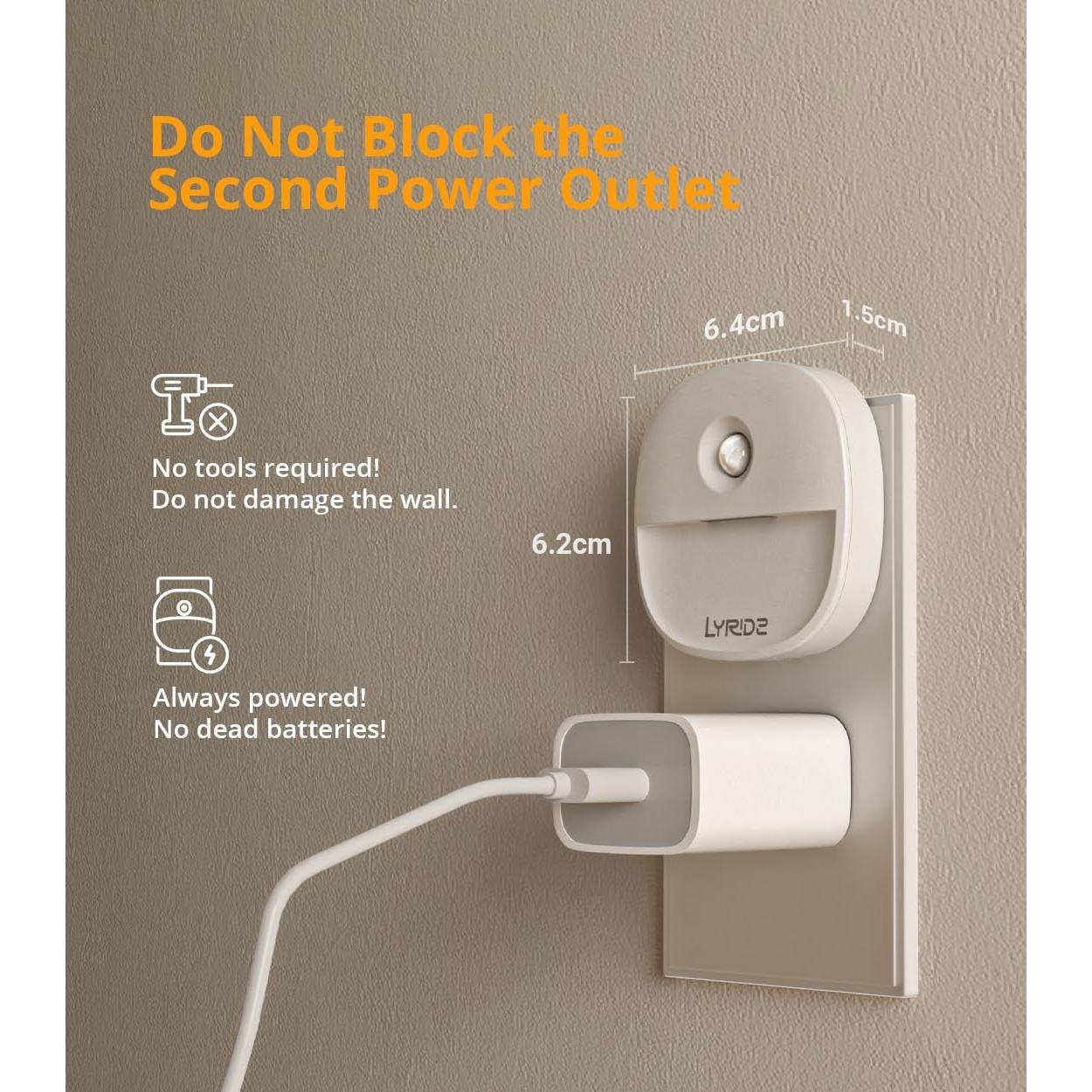 Luz Nocturna Lyridz con Sensor de Movimiento 4 Unidades