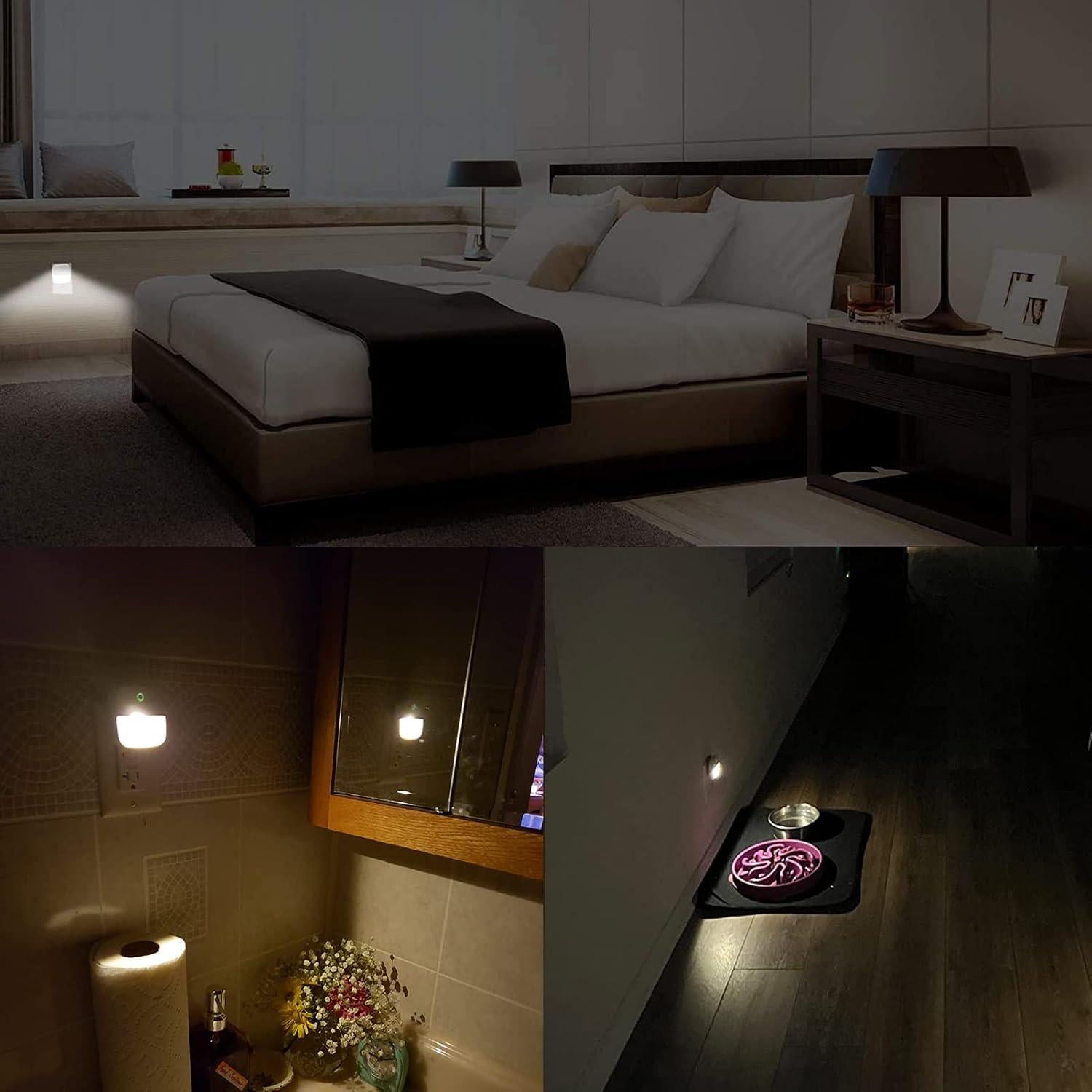 Luz Nocturna LED Enchufada ENETECK 6 Piezas Luz Cálida