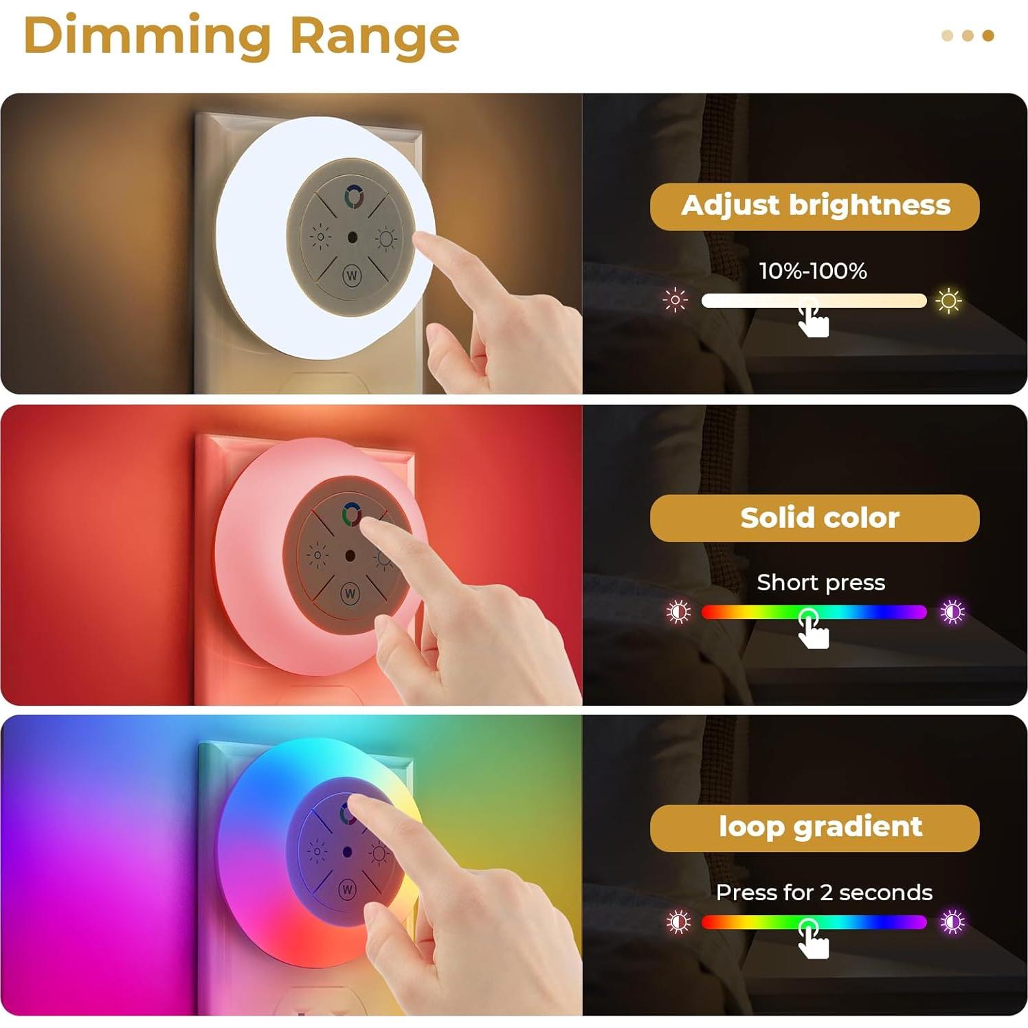 Luz Nocturna LED Dawnrise NL607B 12 Colores Regulable