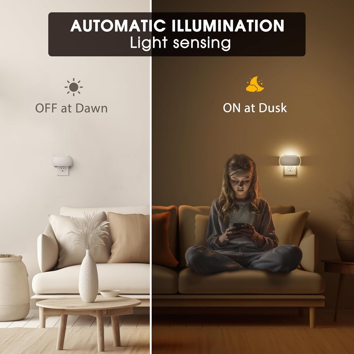 Luz Nocturna LED Briignite 1W Regulable con Sensor Automático