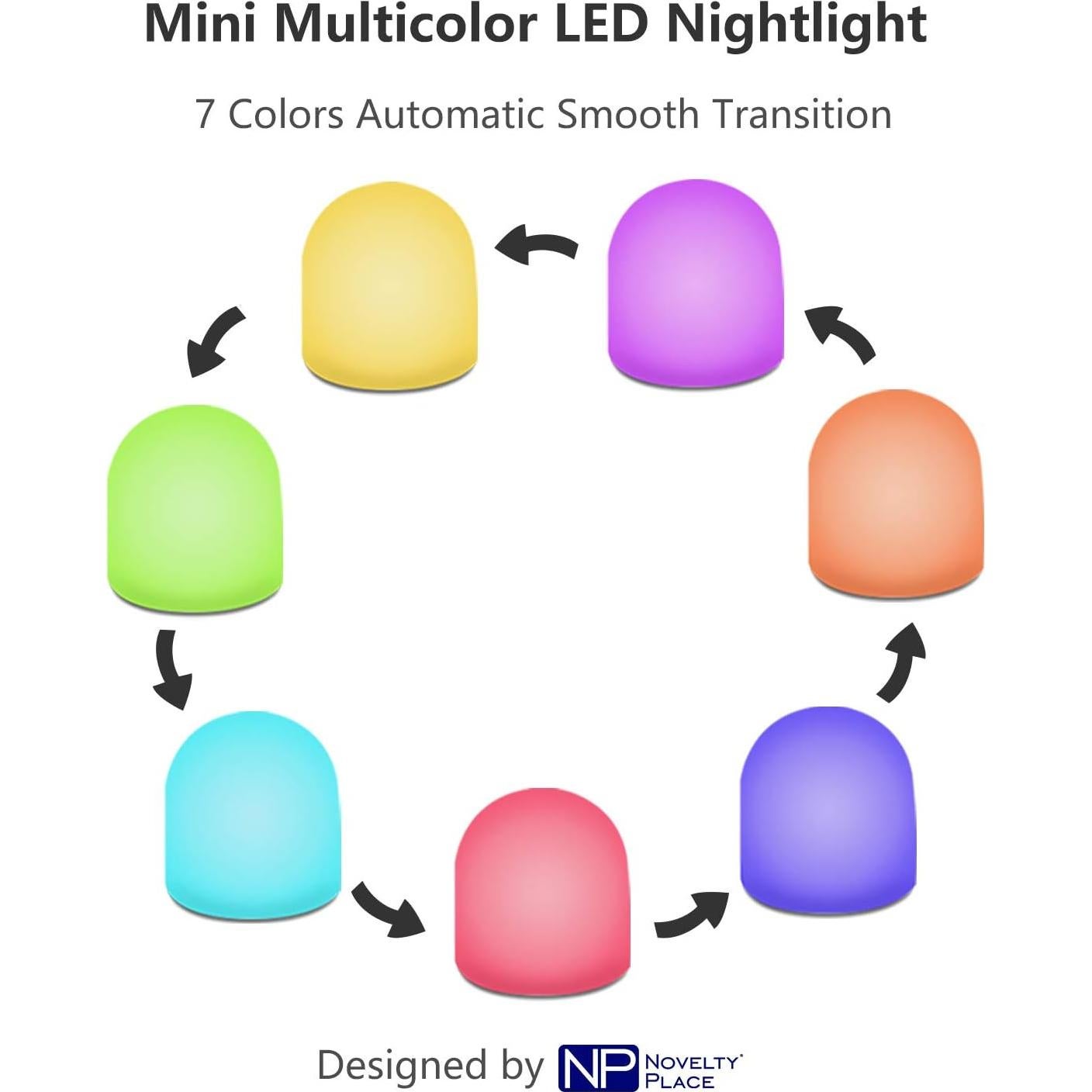 Luz Nocturna Mini LED Novelty Place - 12 Piezas Multicolor