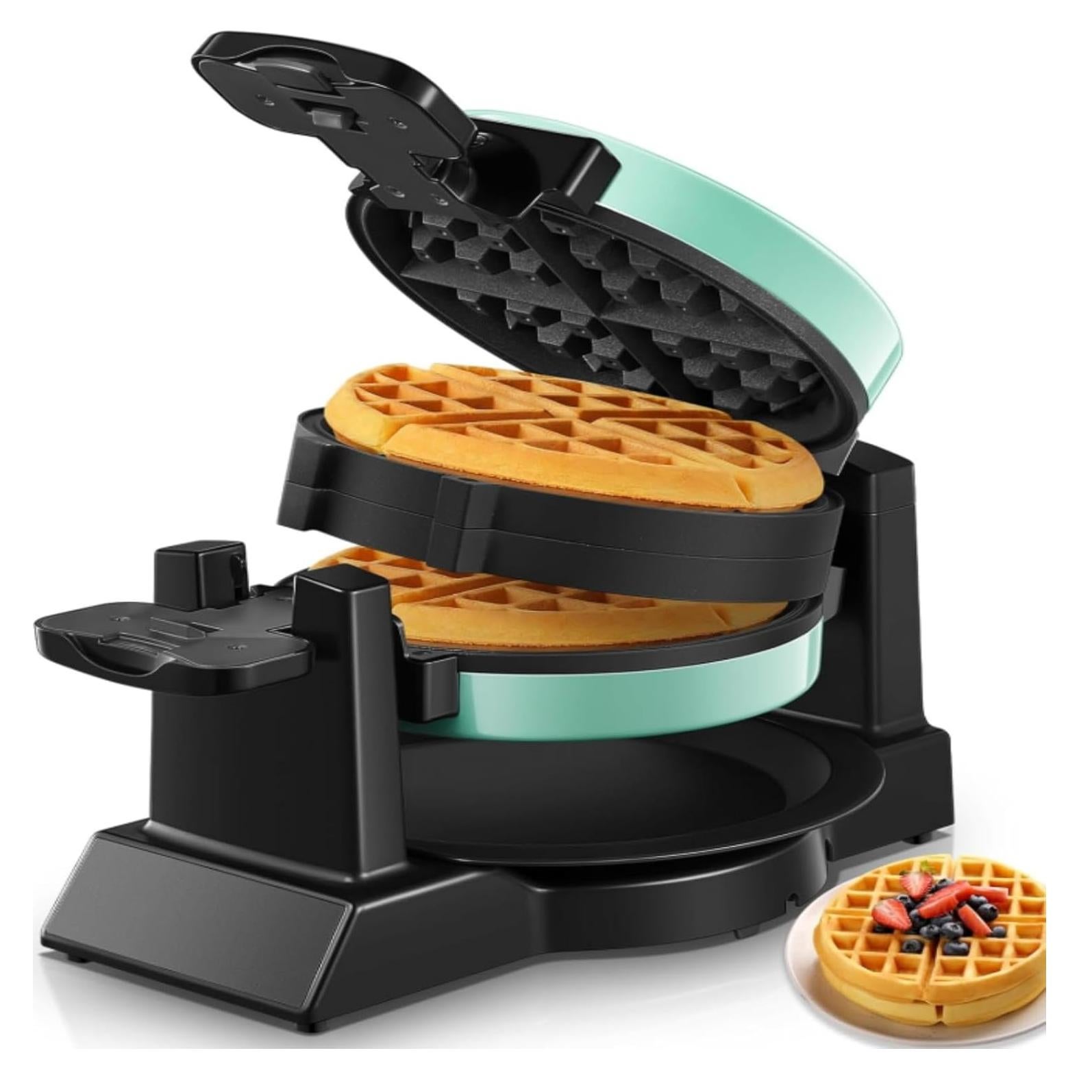 Máquina de Waffles Doble FOHERE 1400W Antiadherente Azul