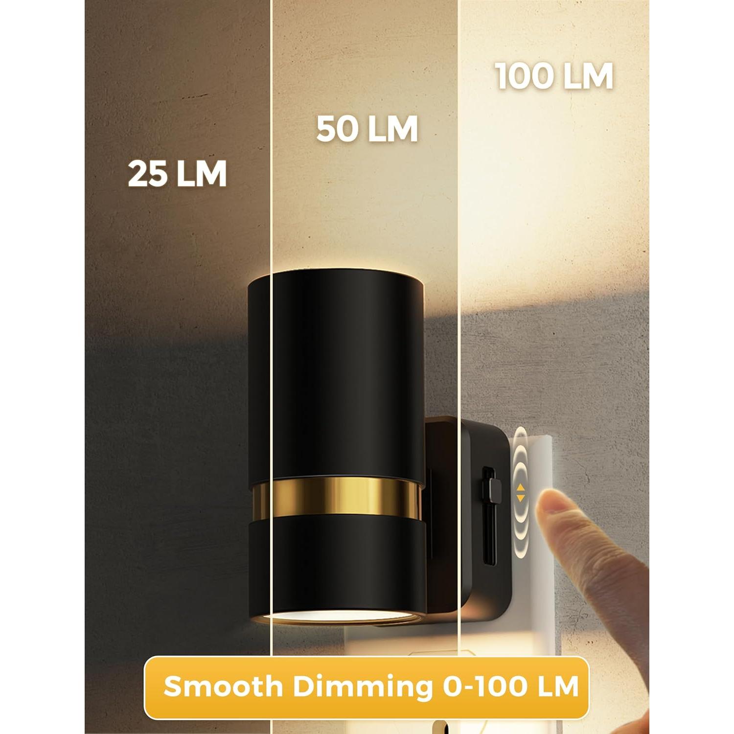 L LOHAS LED Luz Nocturna Enchufable Regulable 100LM 2 Piezas