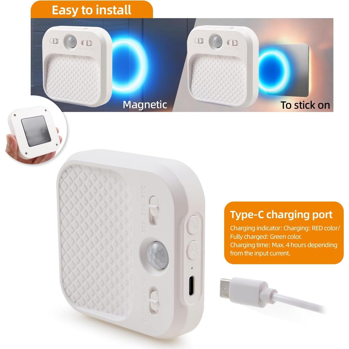 Luz Nocturna LED DAMI con Detector de Movimiento 600mAh