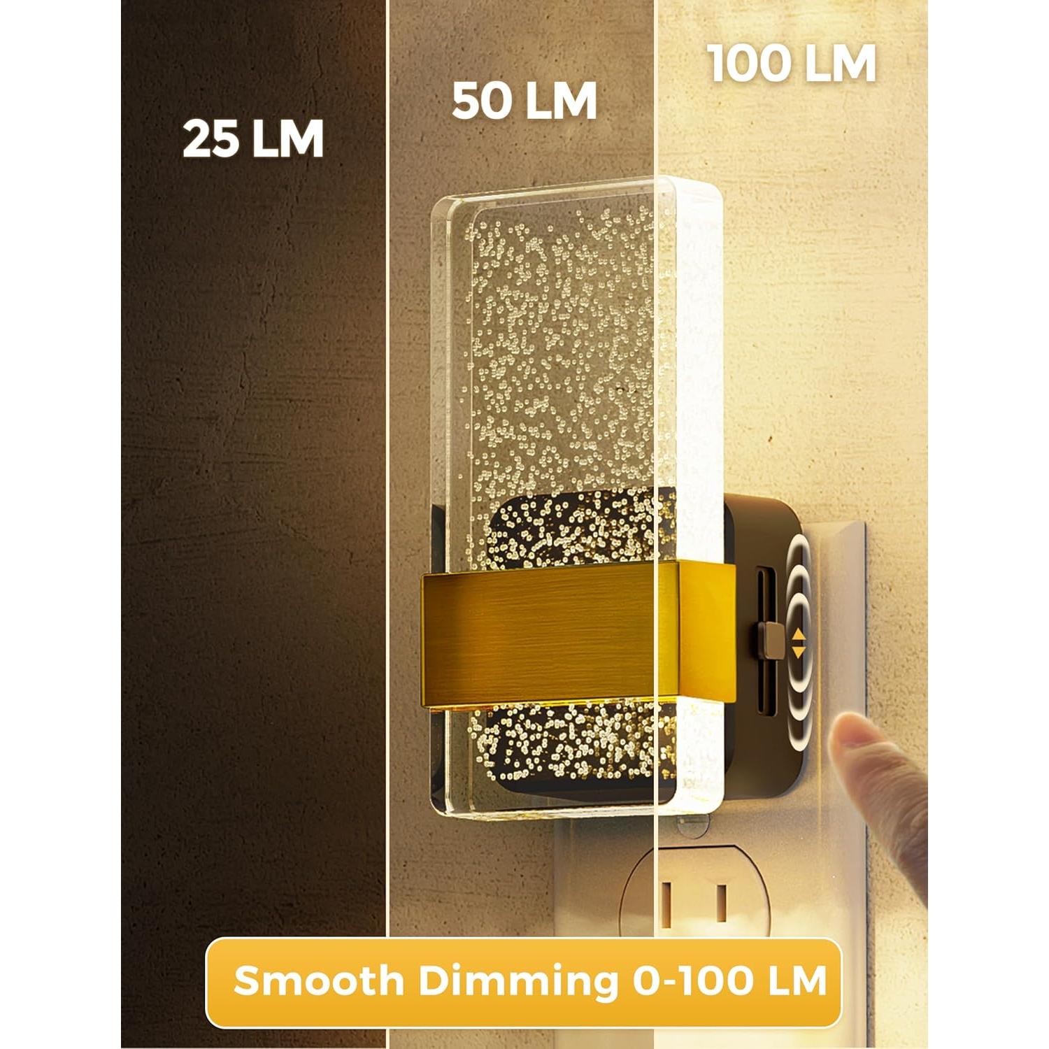 L LOHAS LED Luz Nocturna Enchufable 2 Paquete Regulable 100LM