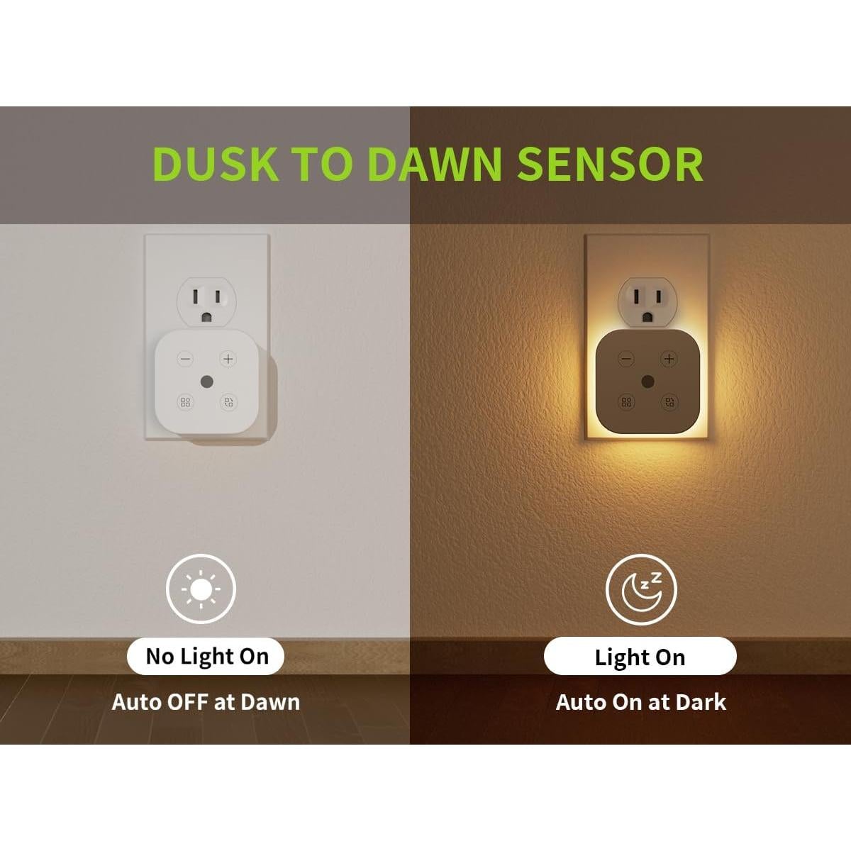 Paquete 2 luces nocturnas LED TORANKOS regulables cálidas