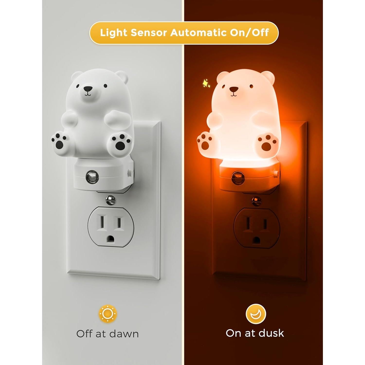 Luz Nocturna 3D Oso LOHAS LED para Niños, RGB y Blanco 3000K