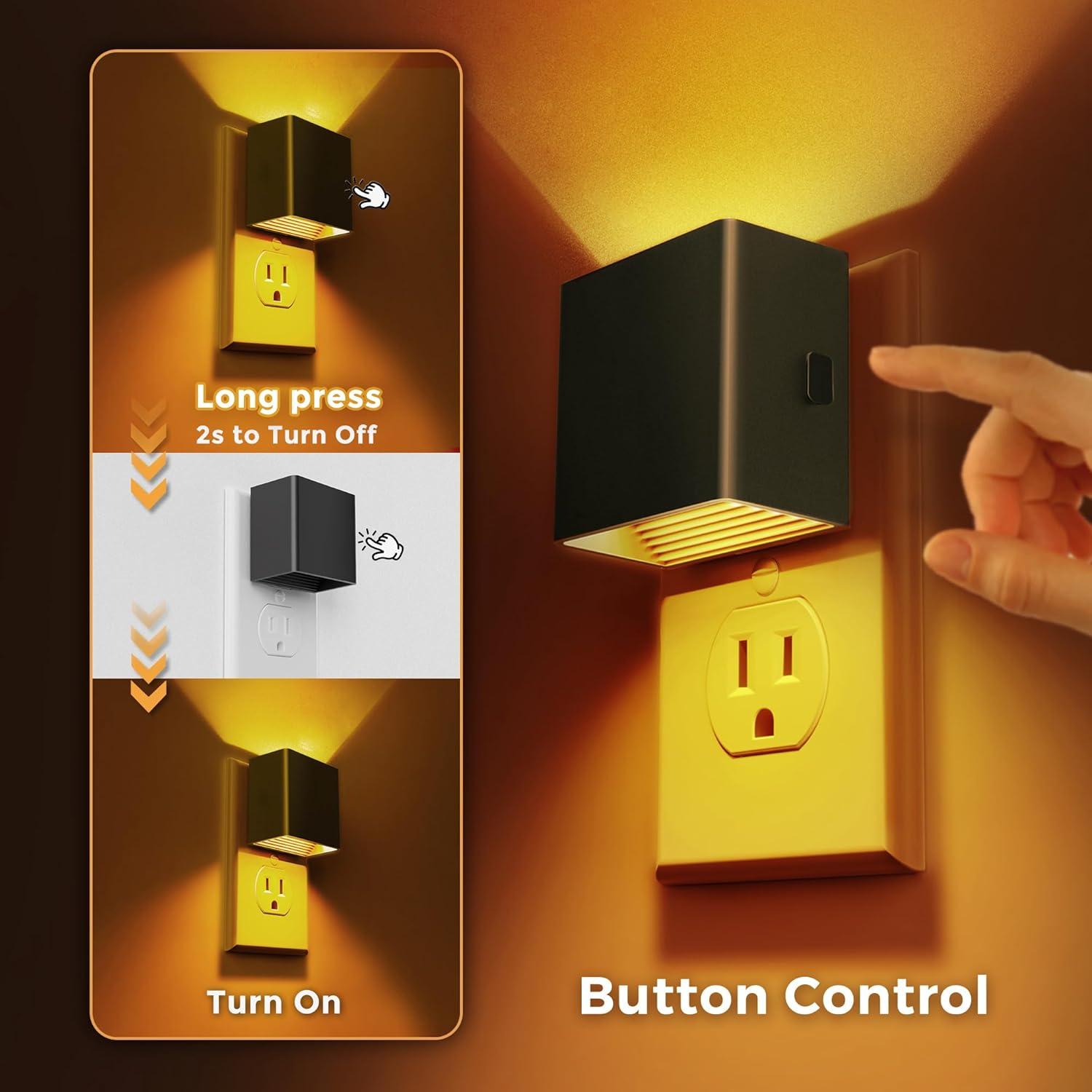 Luz Nocturna LED L LOHAS Ámbar Regulable 2-Pack 1W