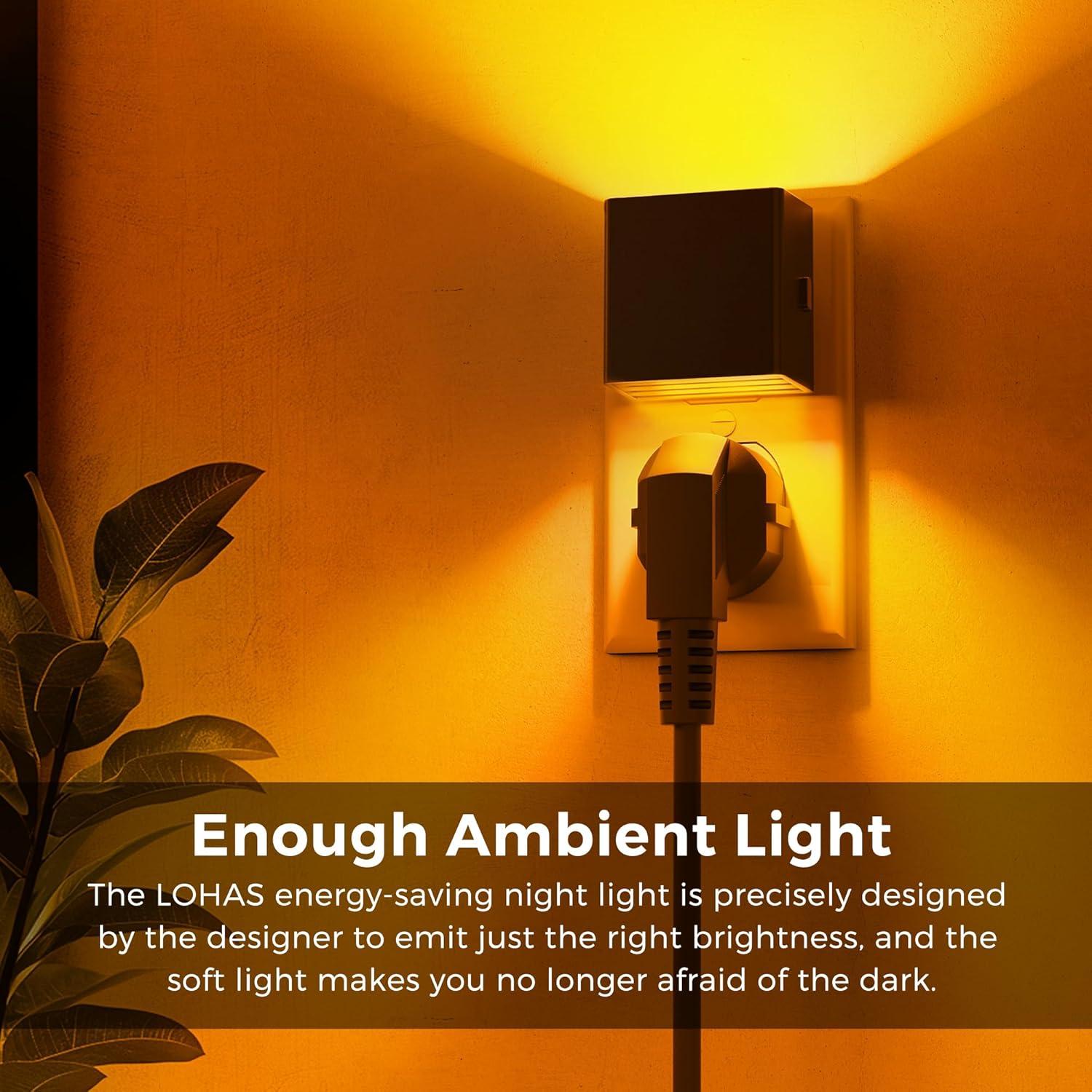 Luz Nocturna LED L LOHAS Ámbar Regulable 2-Pack 1W