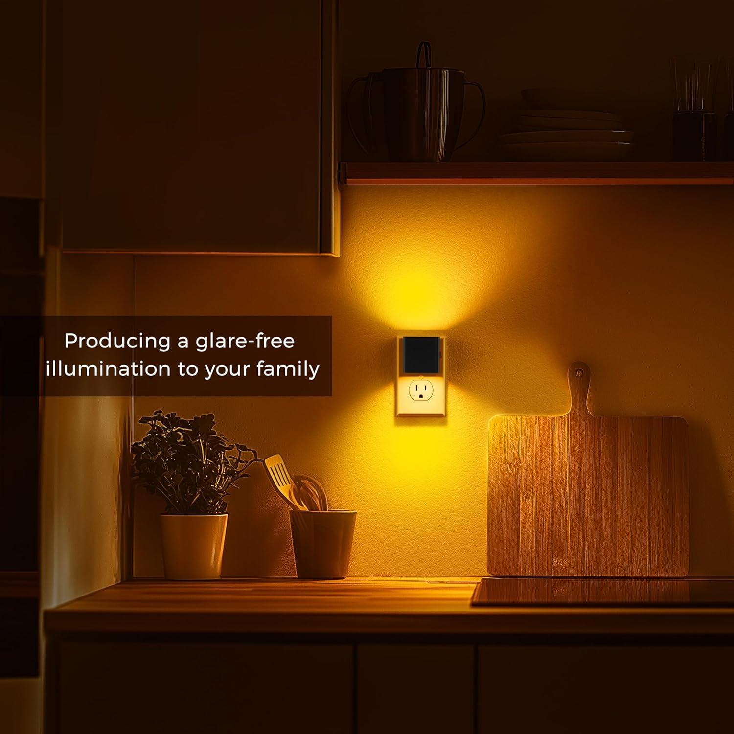 Luz Nocturna LED L LOHAS Ámbar Regulable 2-Pack 1W