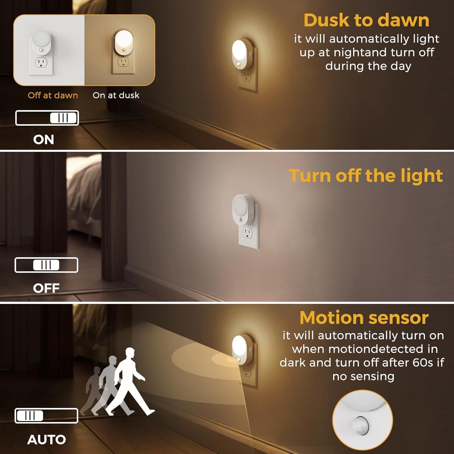 L LOHAS LED Luz Nocturna con Sensor de Movimiento 2 Pack