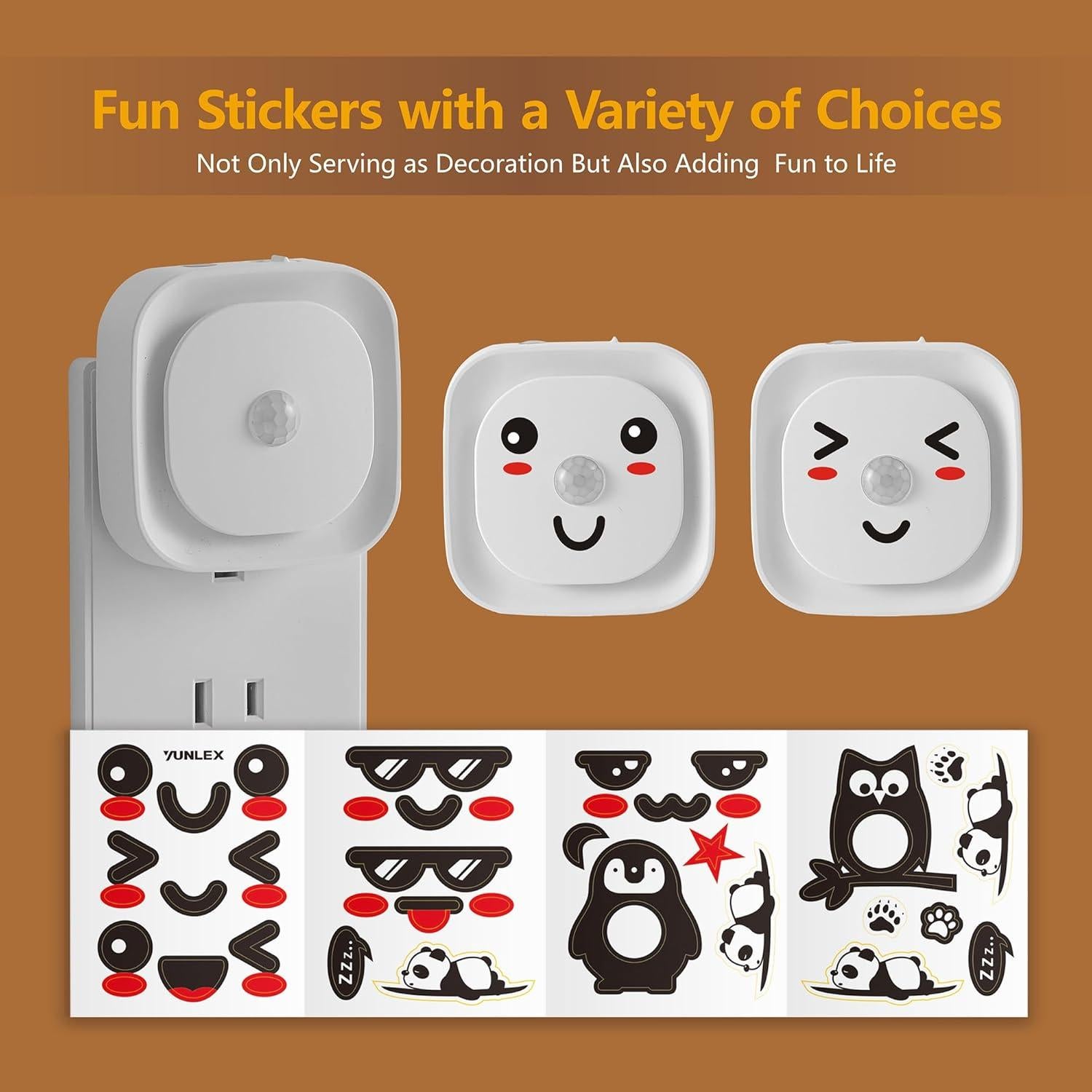 Paquete 2 luces nocturnas YUNLEX ámbar con sensor movimiento