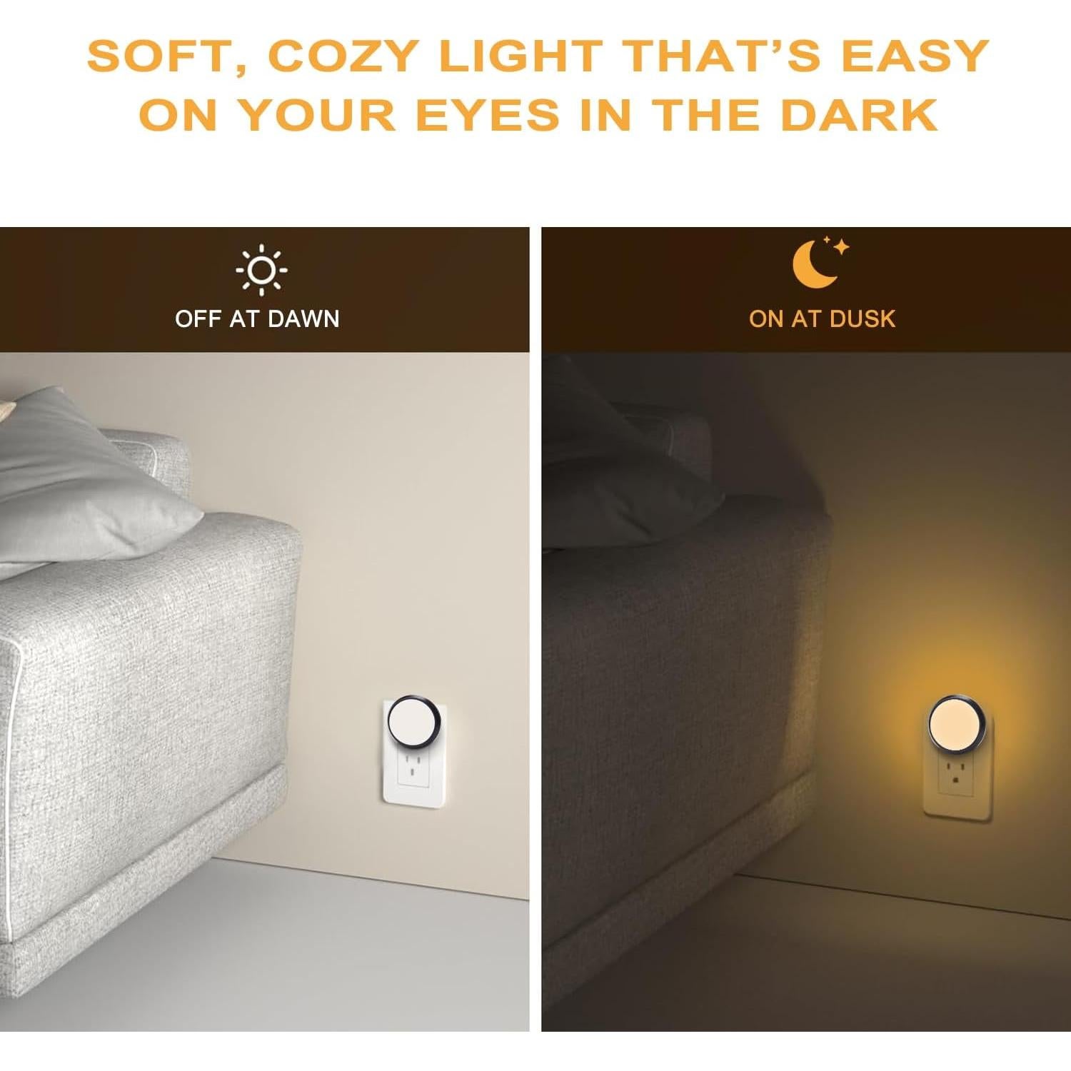 Luz Nocturna Enchufada HaloNite con Sensor 3000K - Paquete de 2