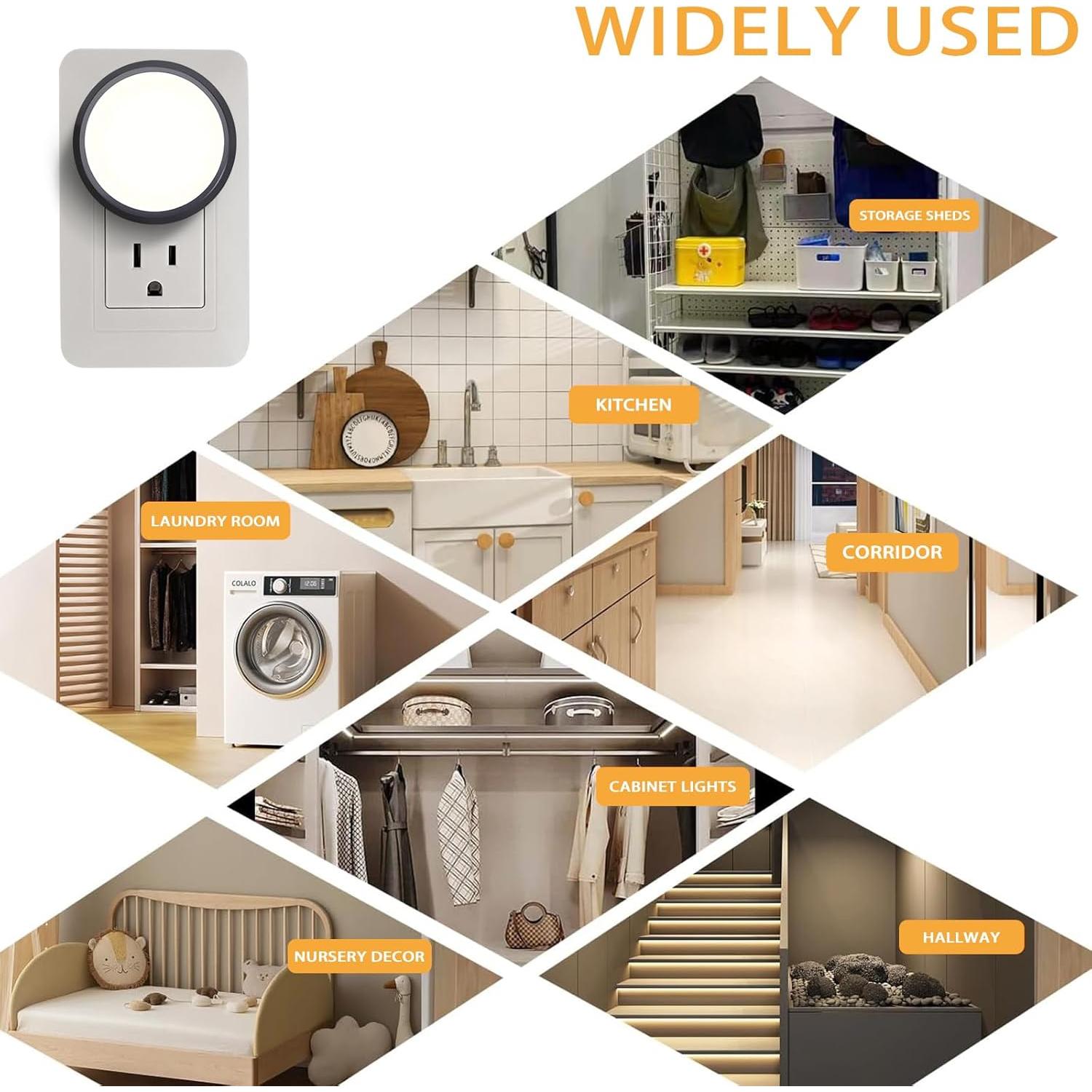 Luz Nocturna Enchufada HaloNite con Sensor 3000K - Paquete de 2