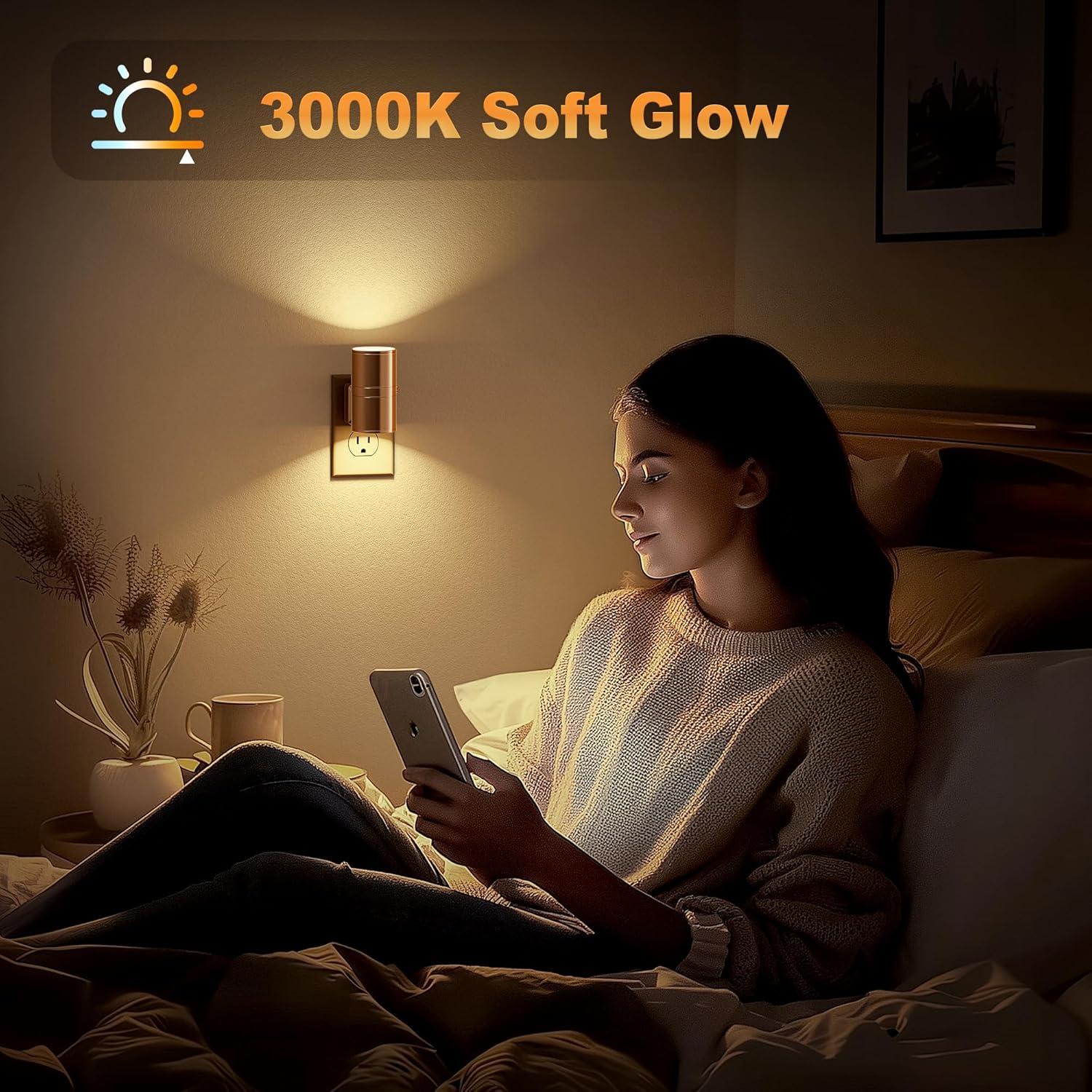 Luz Nocturna LED JandCase Oro Rosa 3000K Regulable 0-100LM