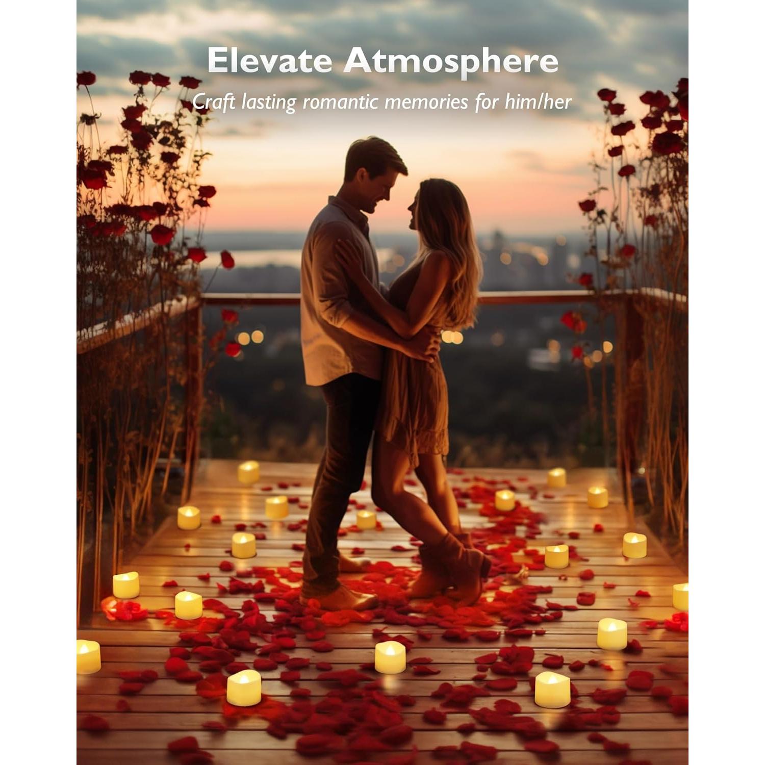 Homemory 24 Velas LED Sin Llama Brillo Cálido 3,81cm