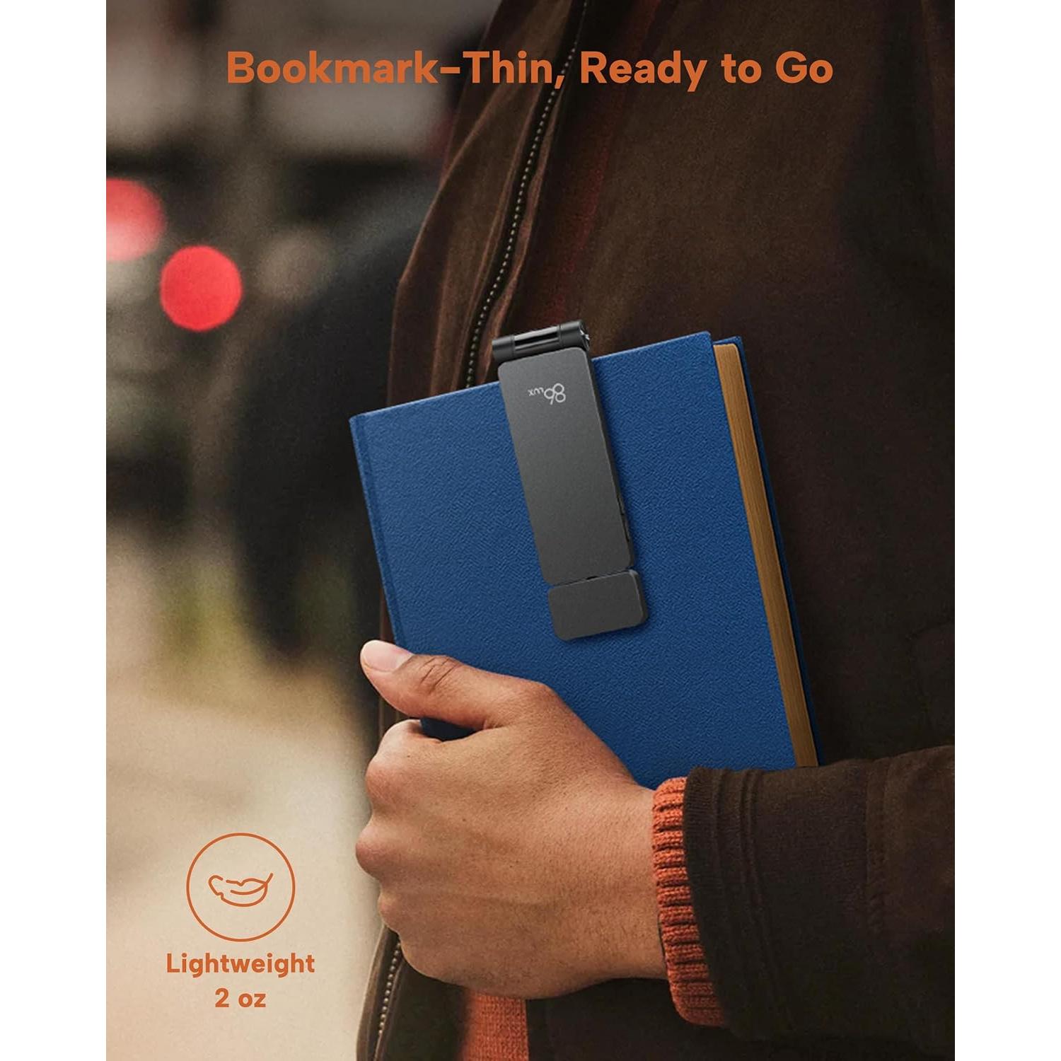 Luz de Lectura Recargable 86lux LED Clip-on Ceniza