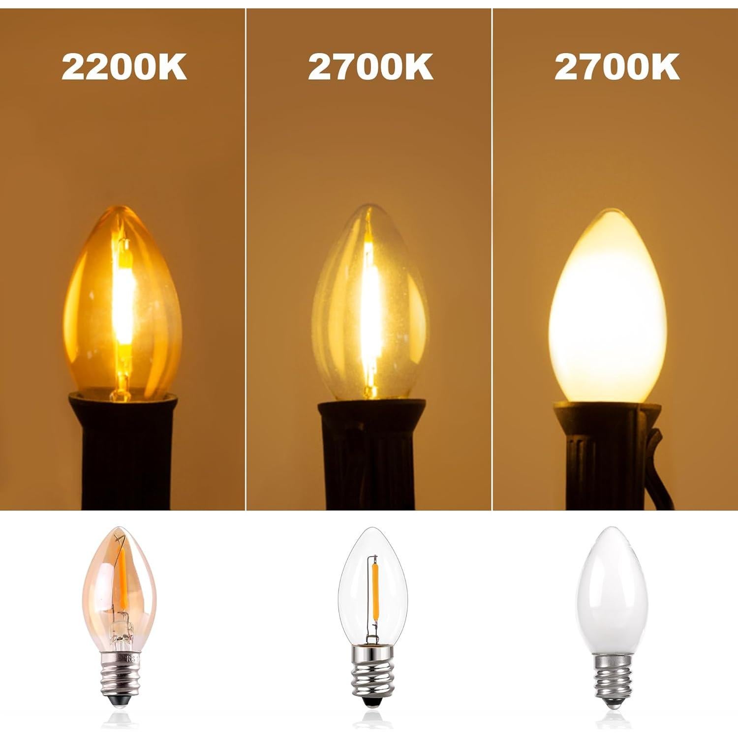 Bombillas LED Candelabro E12 Sphoon C7 0.6W 2700K Paquete de 5