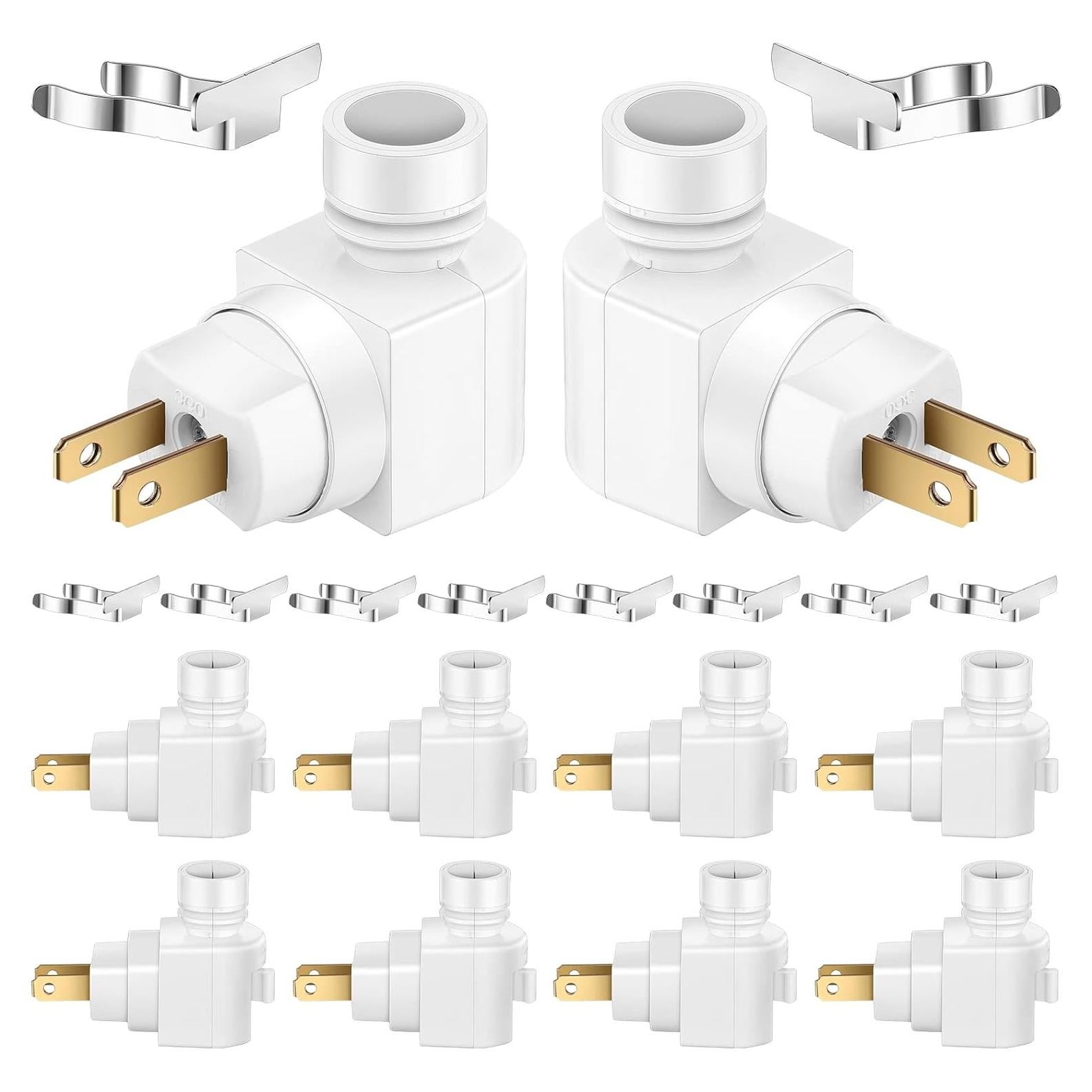 Reginary 8 Bases de Luz Nocturna Enchufables 360° Blancas