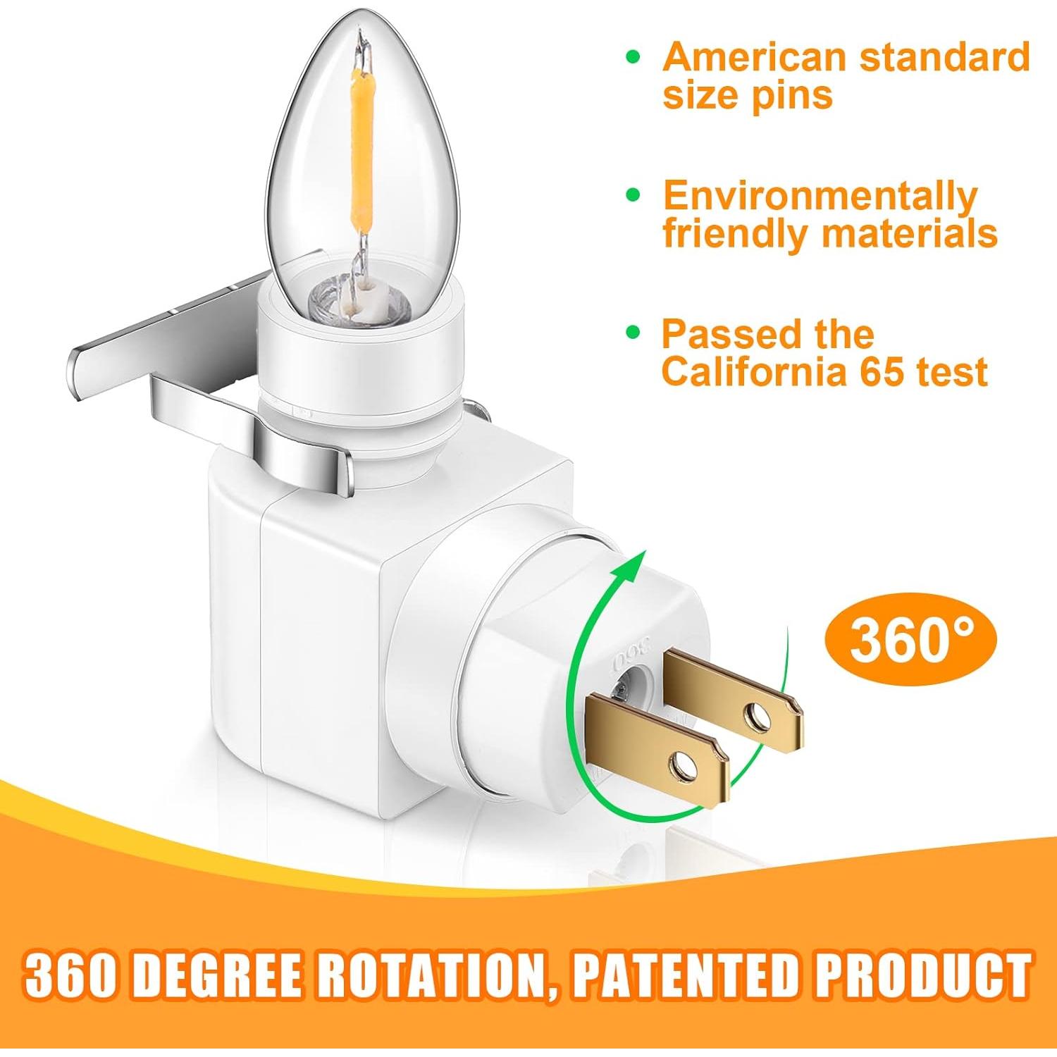 Reginary 8 Bases de Luz Nocturna Enchufables 360° Blancas