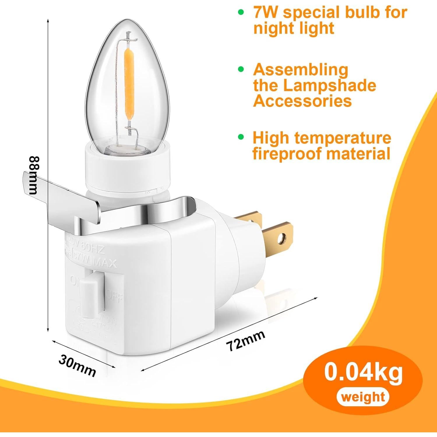 Reginary 8 Bases de Luz Nocturna Enchufables 360° Blancas