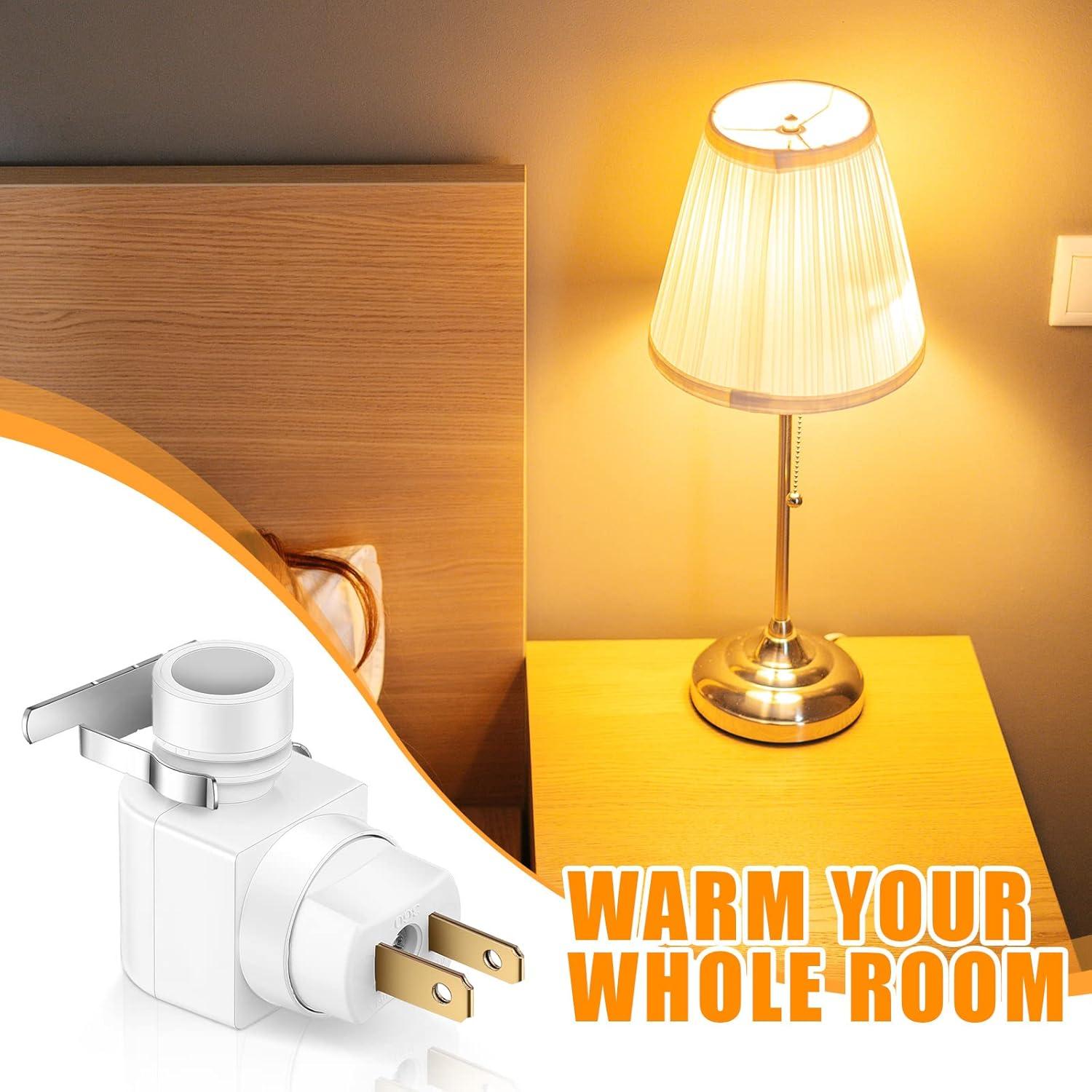 Reginary 8 Bases de Luz Nocturna Enchufables 360° Blancas