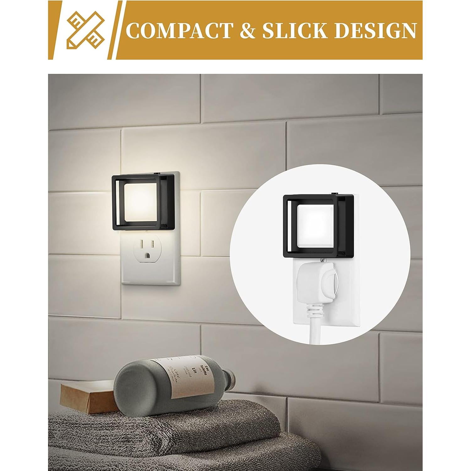 Luz Nocturna Enchufable DORESshop 4 Piezas 5000K