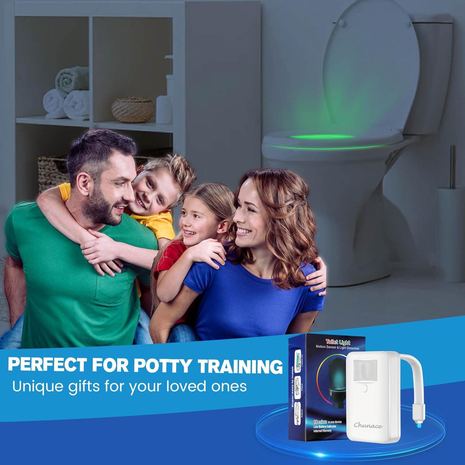 Luz Nocturna LED para Inodoro Chunace - 2 Piezas, 16 Colores