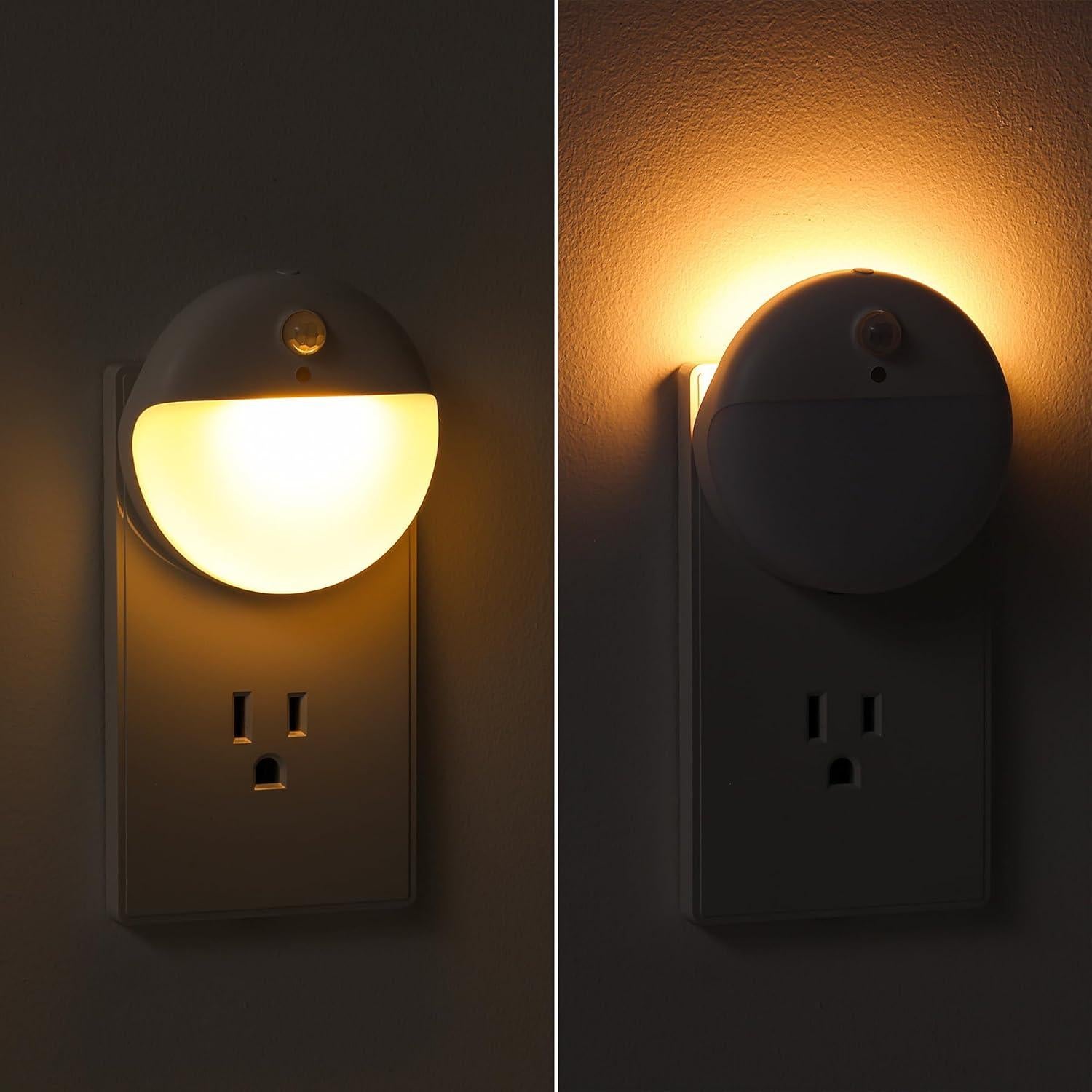 Paquete 2 luces nocturnas LED YUNLEX 3 modos sensor blanco cálido