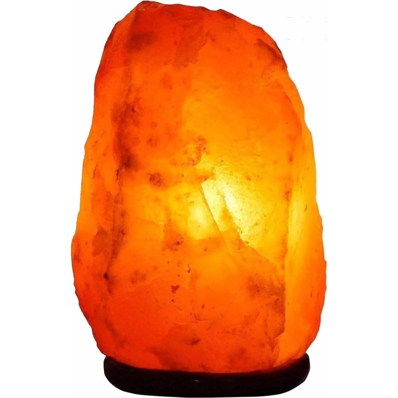 Needs&Gifts Himalayan Salt Lamp, Natural Crystal Rock Lamp Pink Light, Hand Crafted Wooden Base Direct from Foothills of The Himalayas Home Decor, Dimmable lamp Pinkish-orange 4-7LB (N23)
