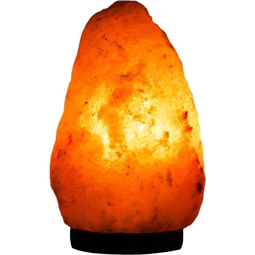 Needs&Gifts Himalayan Salt Lamp, Natural Crystal Rock Lamp Pink Light, Hand Crafted Wooden Base Direct from Foothills of The Himalayas Home Decor, Dimmable lamp Pinkish-orange 4-7LB (N23)