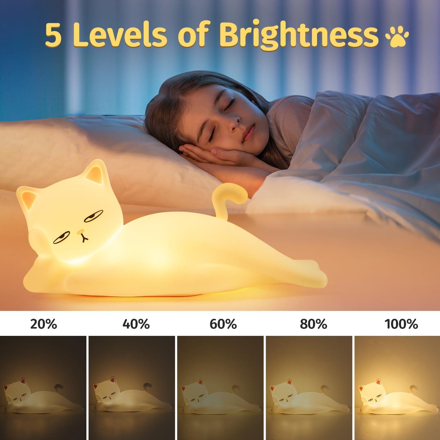 Lámpara de Noche Mubarek Gato 16 Colores Recargable USB