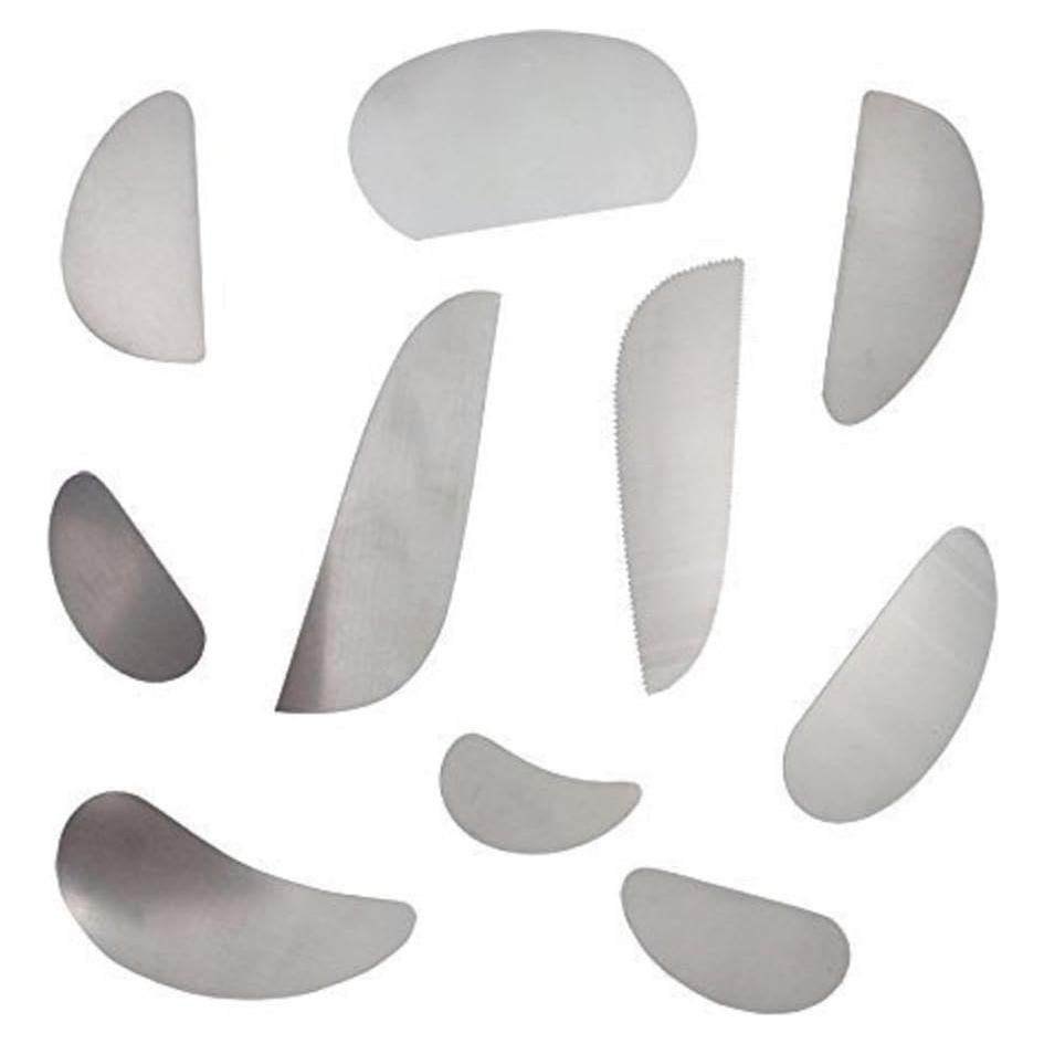 Raspadores de Acero Inoxidable COMIART para Arcilla - 10 Piezas