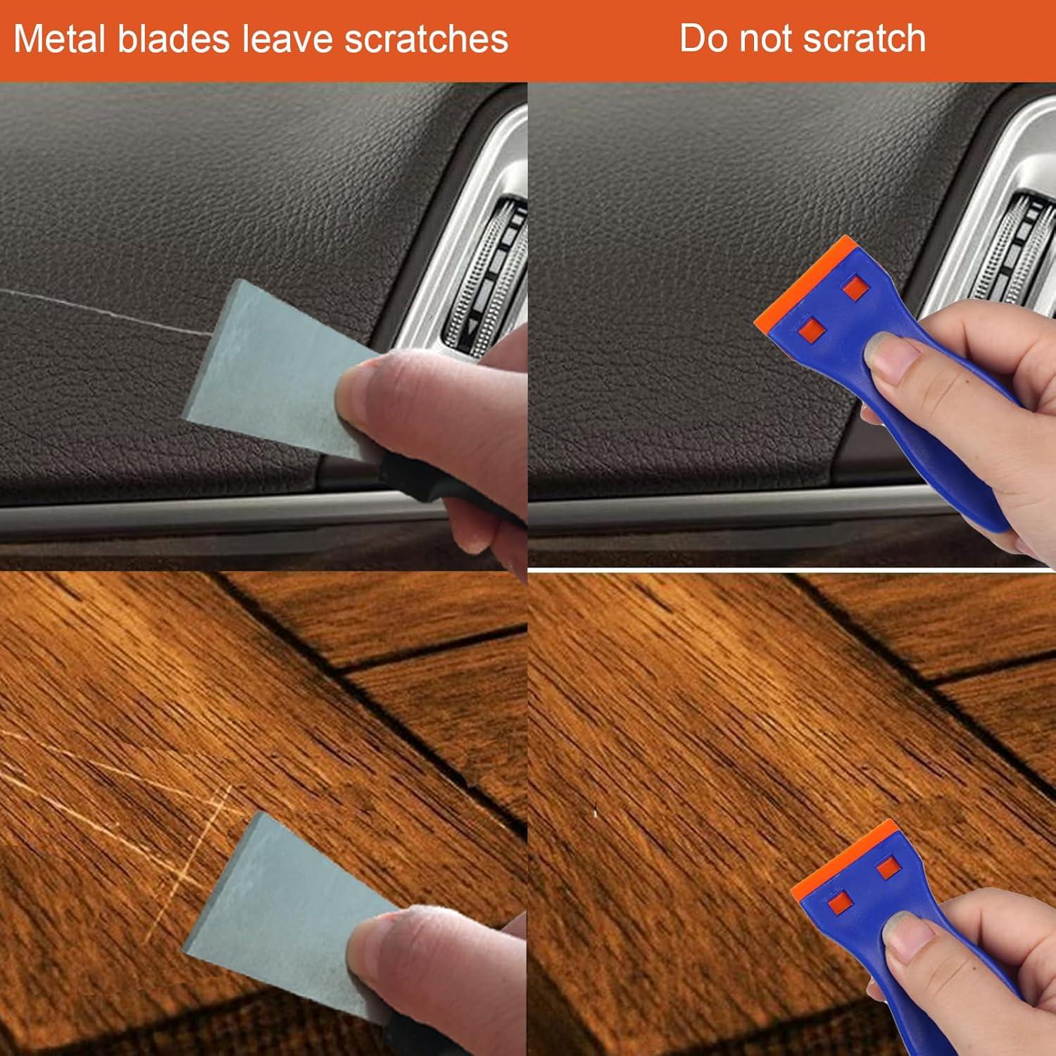 Juego de Raspadores de Plástico JVSEYTE 4 Pcs + 120 Cuchillas