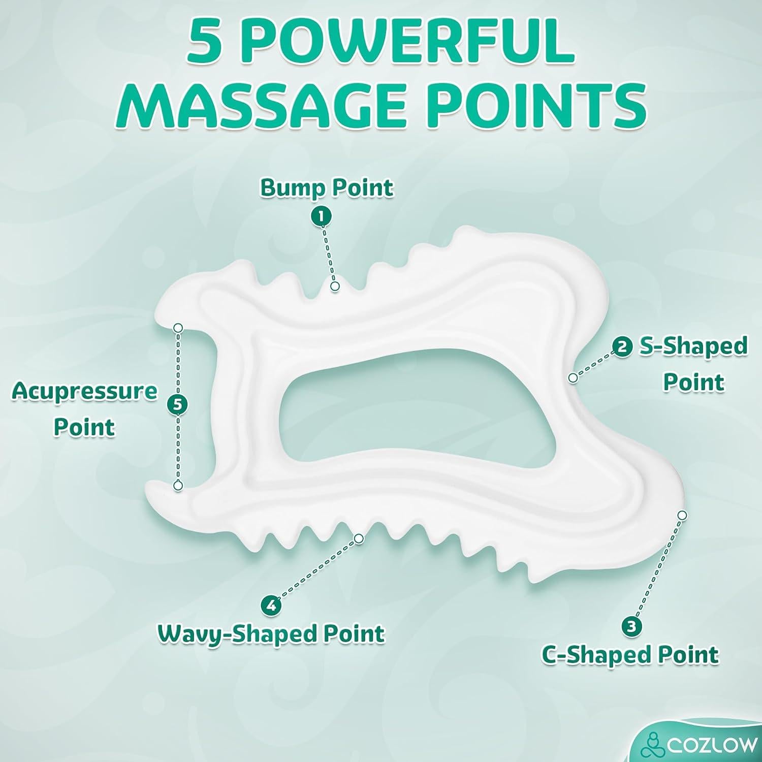 Herramienta de Masaje Gua Sha Cerámica Cozlow 14.5 cm