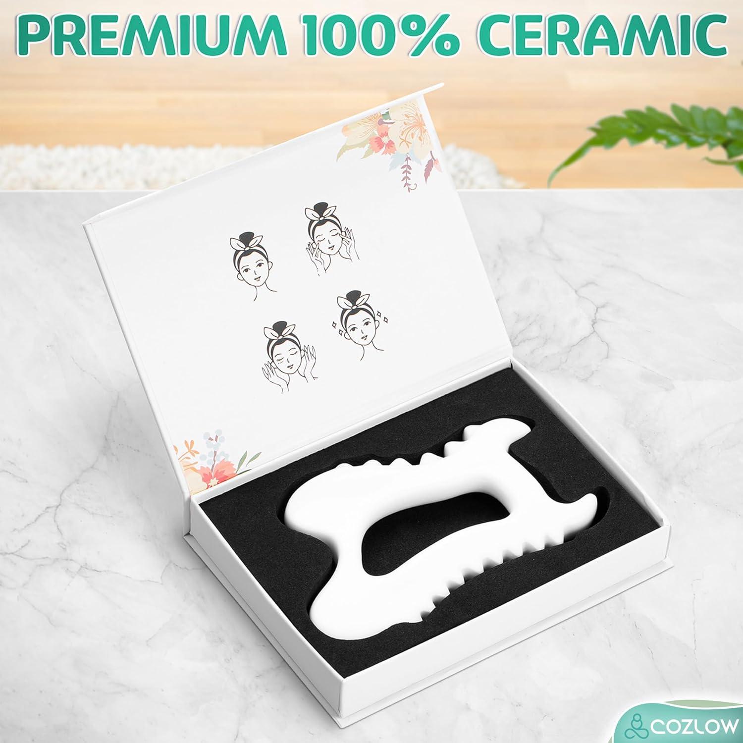 Herramienta de Masaje Gua Sha Cerámica Cozlow 14.5 cm