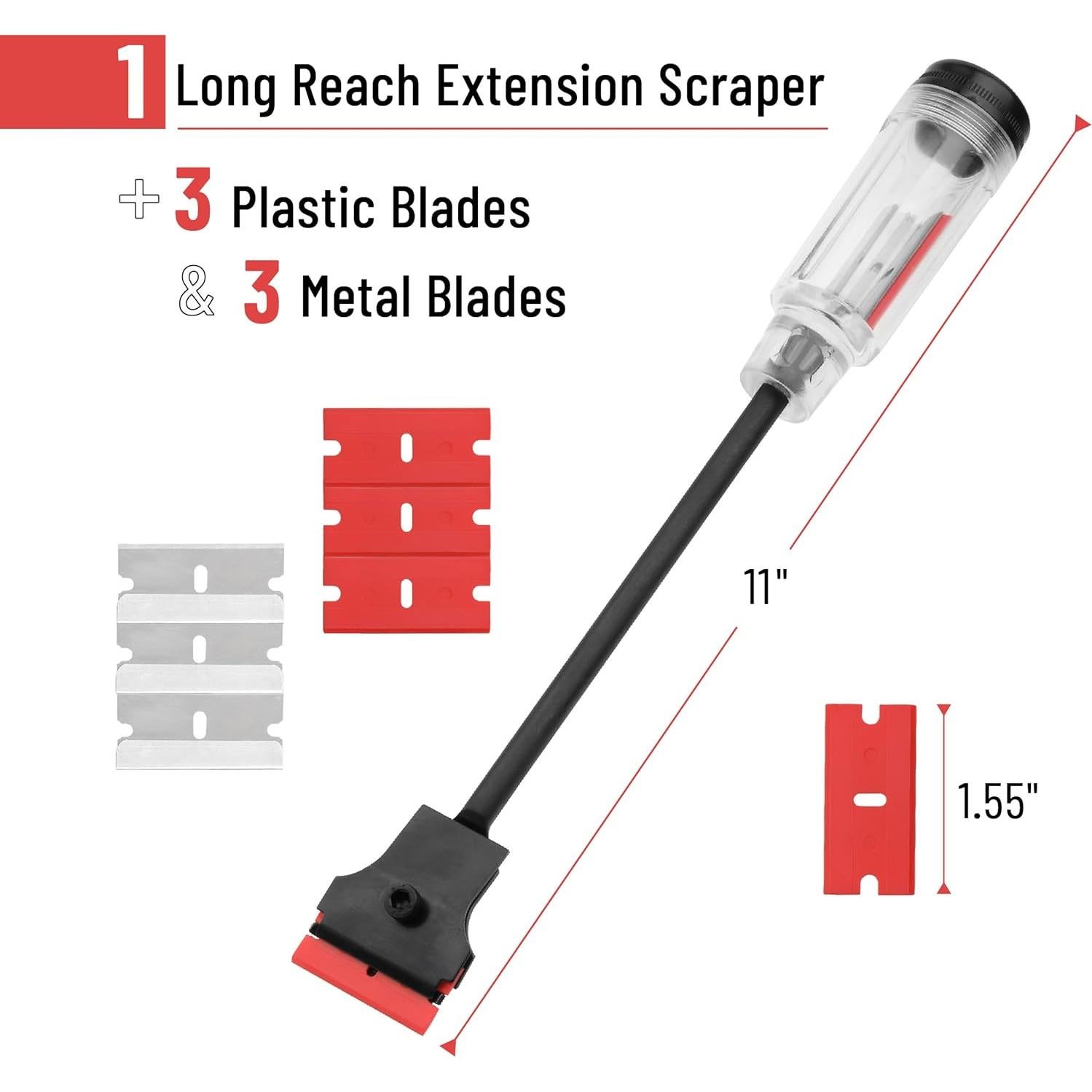Raspador de Extensión Bates 27,94 cm con 6 Cuchillas
