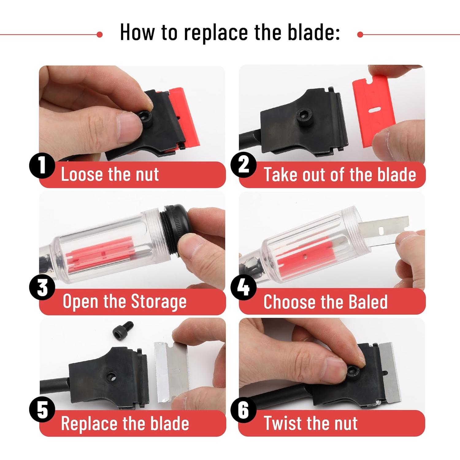 Raspador de Extensión Bates 27,94 cm con 6 Cuchillas