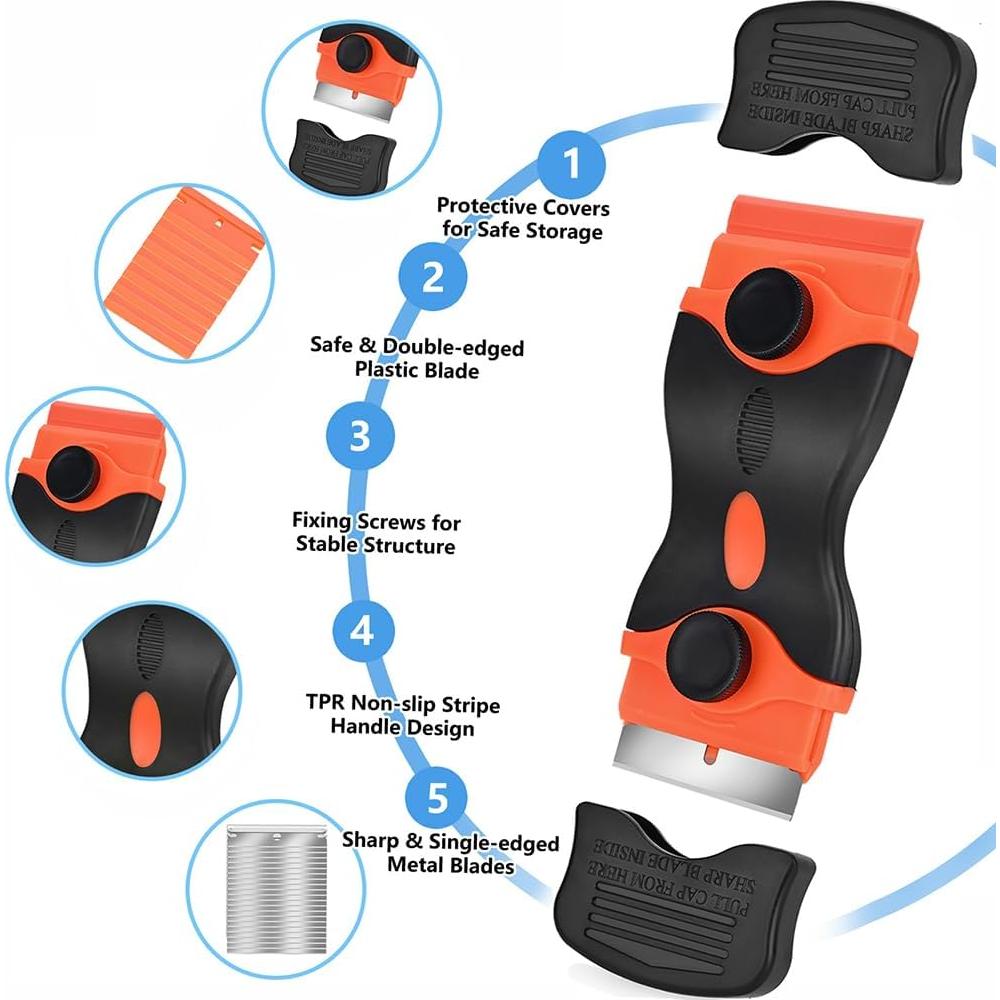 Raspador de limpieza MTNZXZ con 3 cuchillas y 50+30 unidades