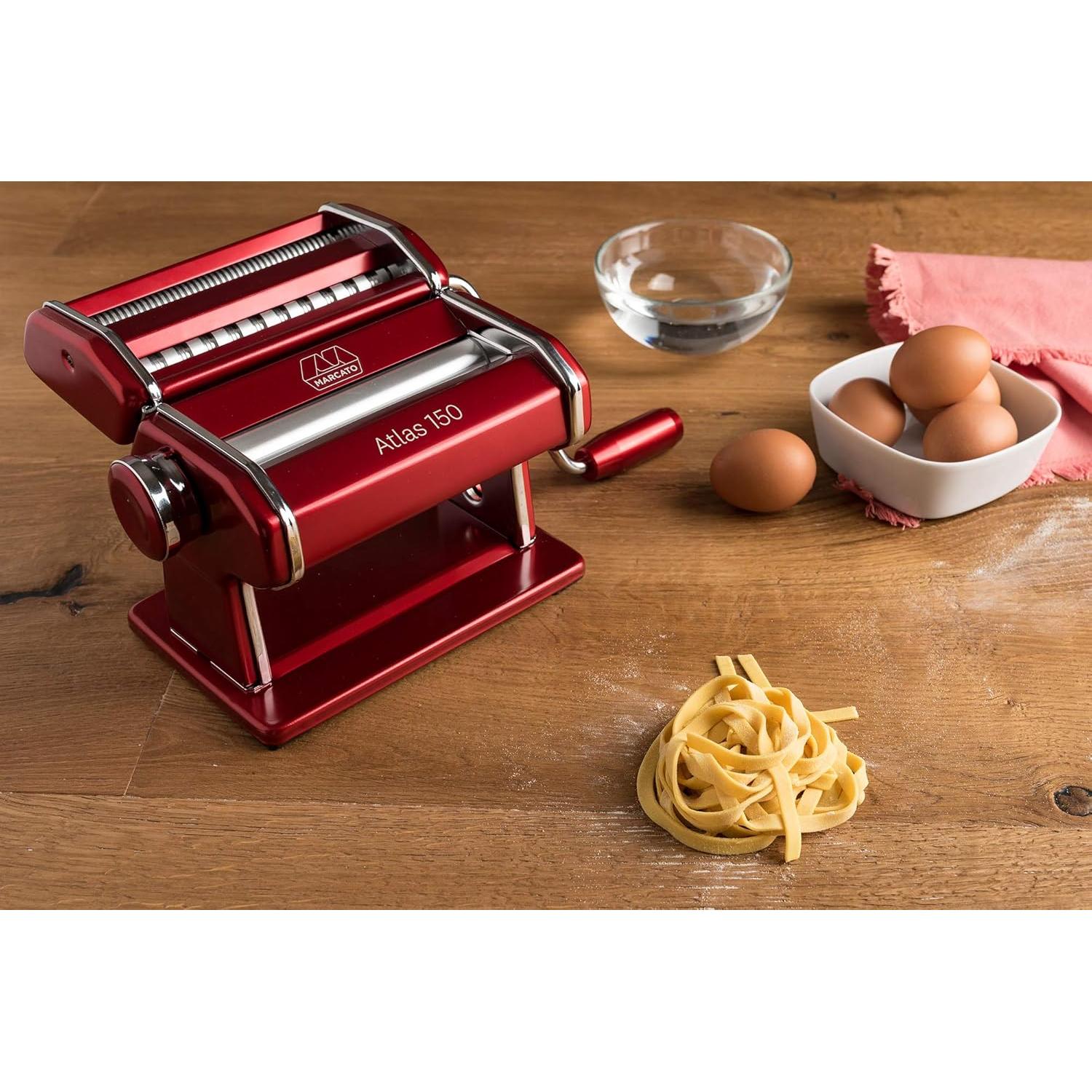 Máquina de Pasta Marcato Atlas 150 Roja Manual 2 cuchillas